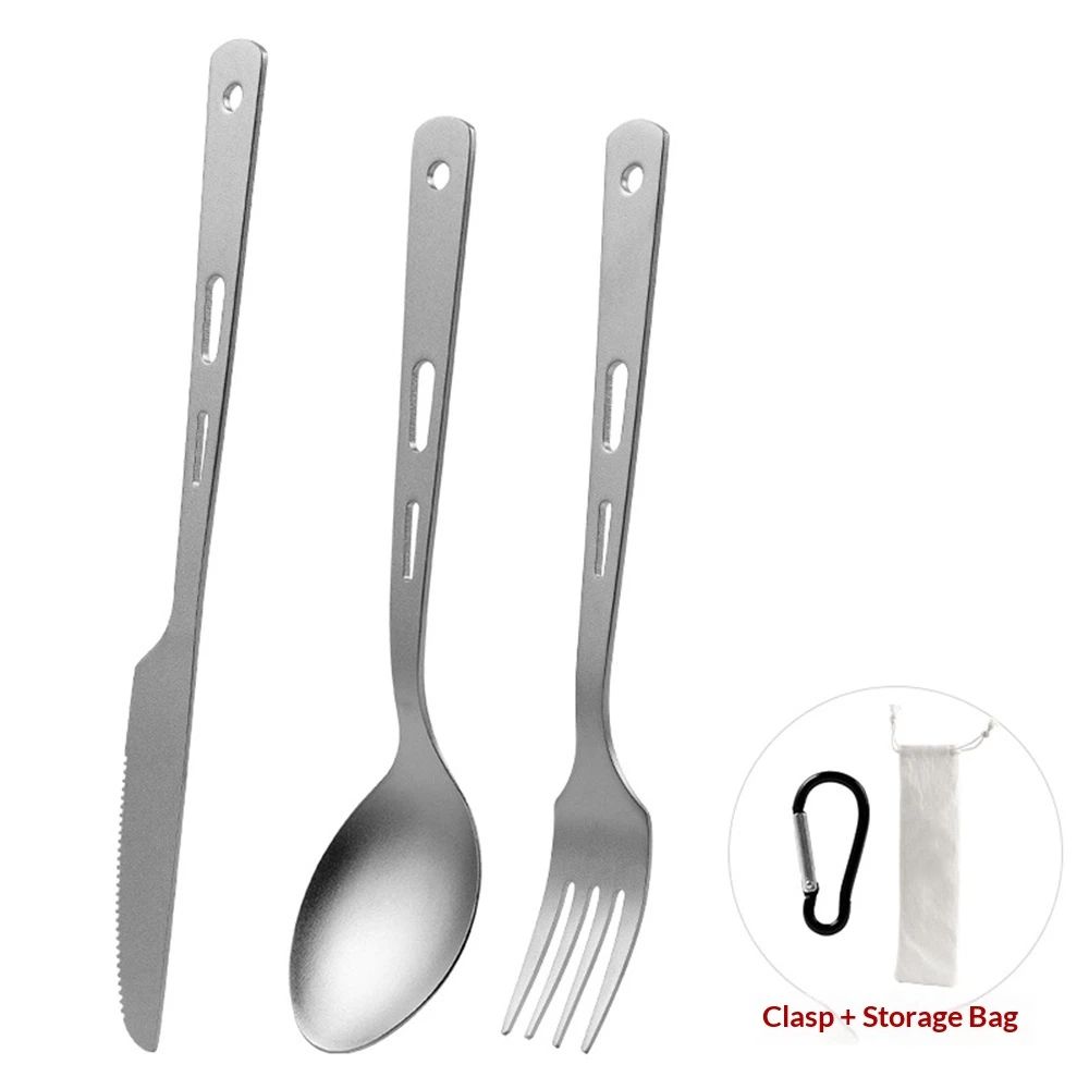 Pure titanium knife, fork, spoon, outdoor tableware, tra