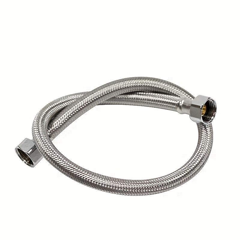 [Flexible Braided Hose] Flexible Zinc Alloy Braided Hose - 30cm/40cm/50cm/60cm with Brass Fittings, Safe for Outdoor Gardening, Car Washing & Pet Areas 50cm/19.68in