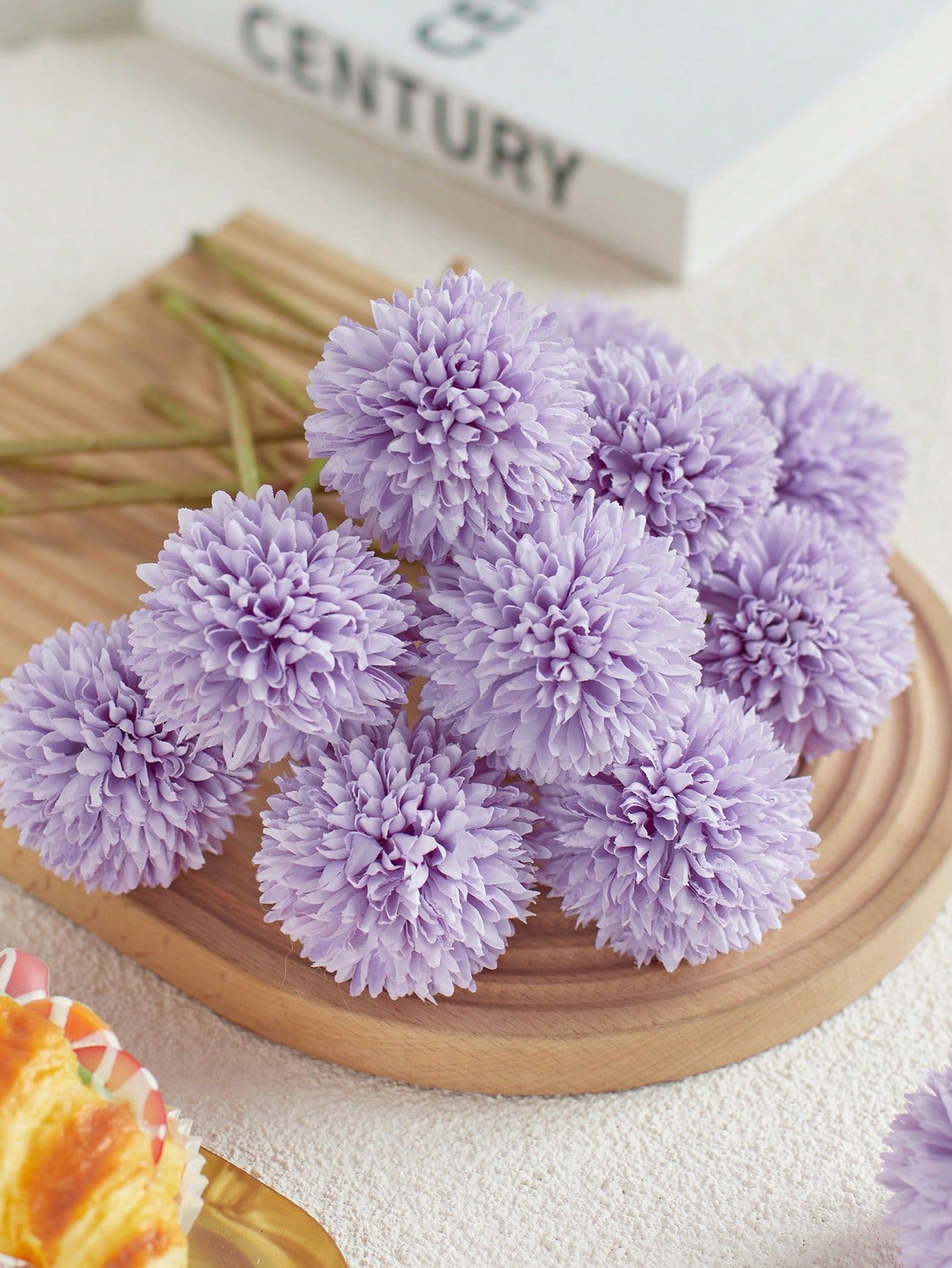 8pcs Artificial Chrysanthemum Ball Flowers Dandelion Hydrangea Arrangement Bouquet For Friends Bridal Wedding Home Office Decor Ideal Valentine s Day Gift