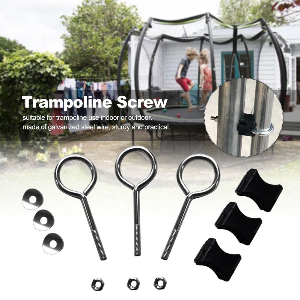 Trampoline Screw Circle Screw Nut Trampoline Accessories Bottom Fixing Bracket Jump Bed Stability Tool for Most Trampolines