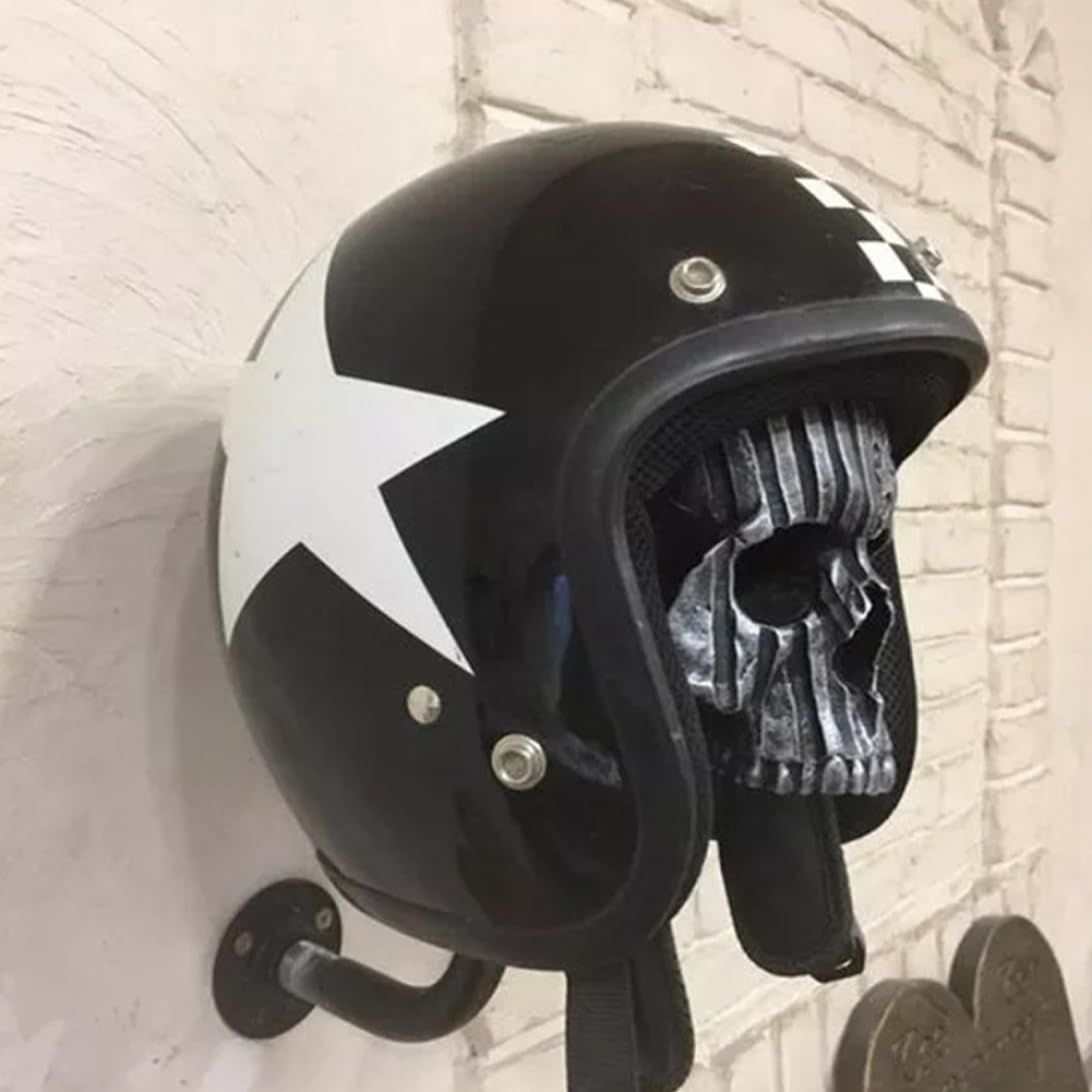 Skull Helmet Stand Helmet Holder Wall Mount Motorcycle Helmet Rack Helmet Stand Ghost Head Wall Decor Motorbike Helmet Holder