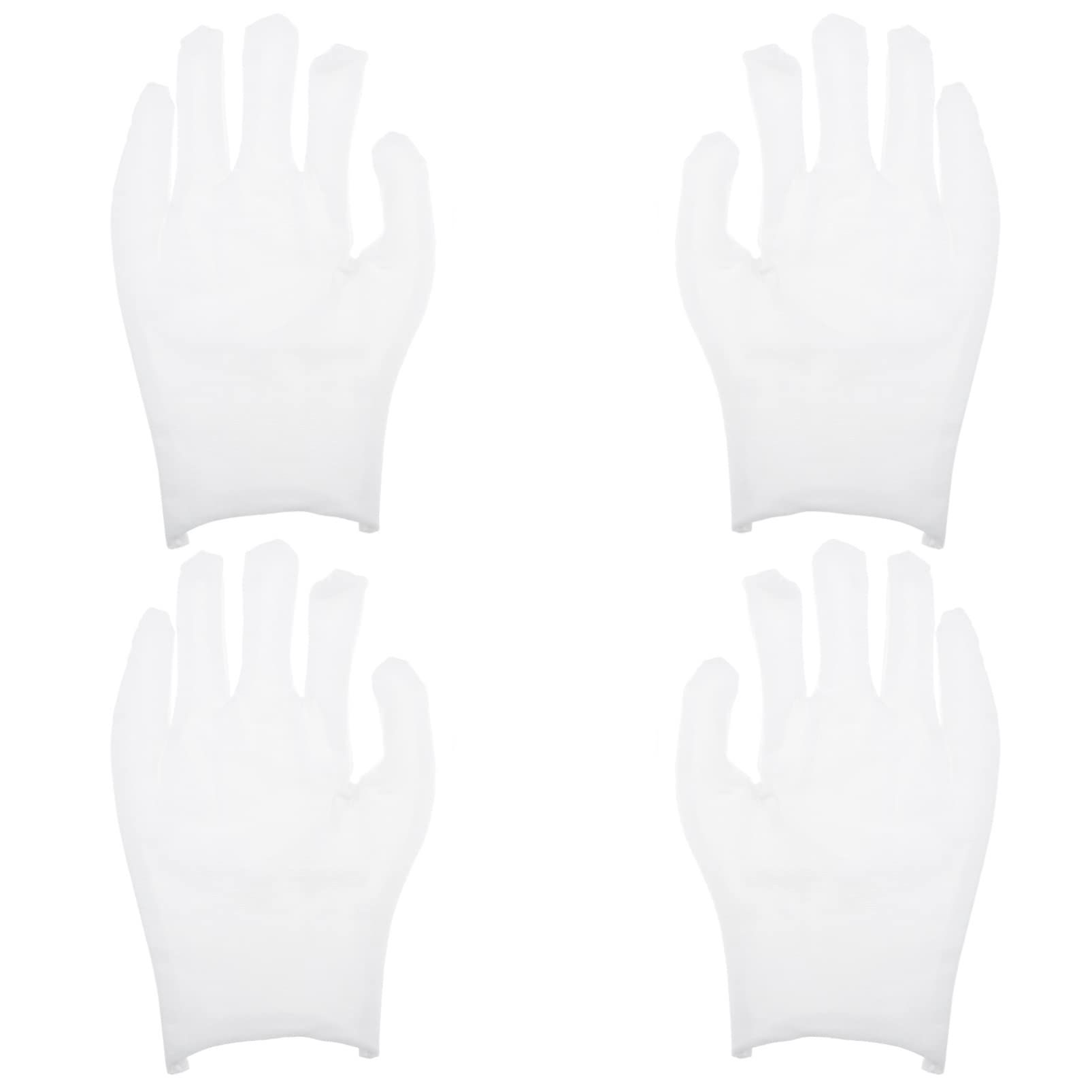 12 Pairs White Cotton Gloves for Women Men Eczema Dry Hands Moisturizing Serving Archival Cleaning Jewelry Silver Inspection
