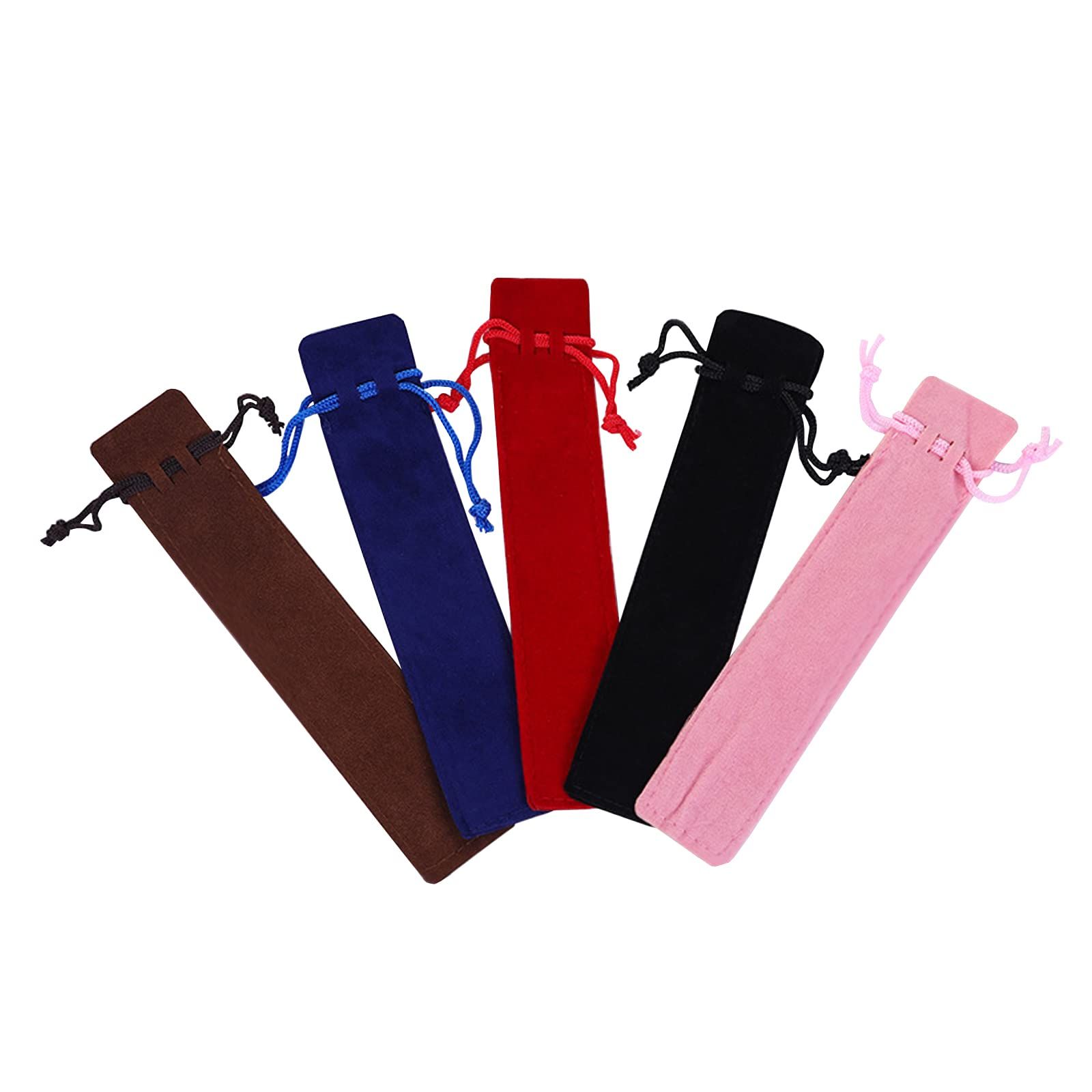 20pcs Velvet Drawstring Pen Pouch,Velvet Pen Pouch Case Pencil Bag Pen Bag/Holder Stationery bag with large capacity(Multicolor)