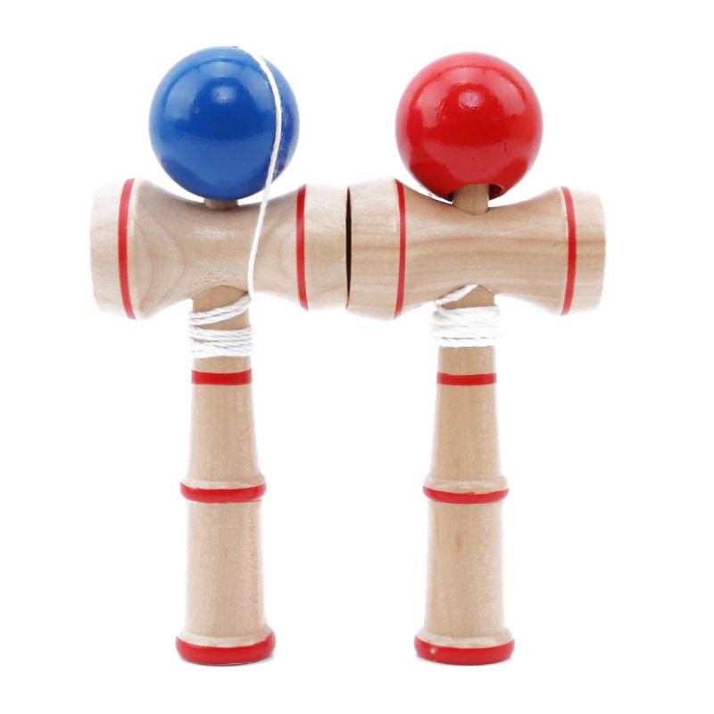 Wooden Blue Ball Cup Toy Classic Japanese Balancing Skill Game Wooden Skill Toy Skill Ball Hand eye coordination toys