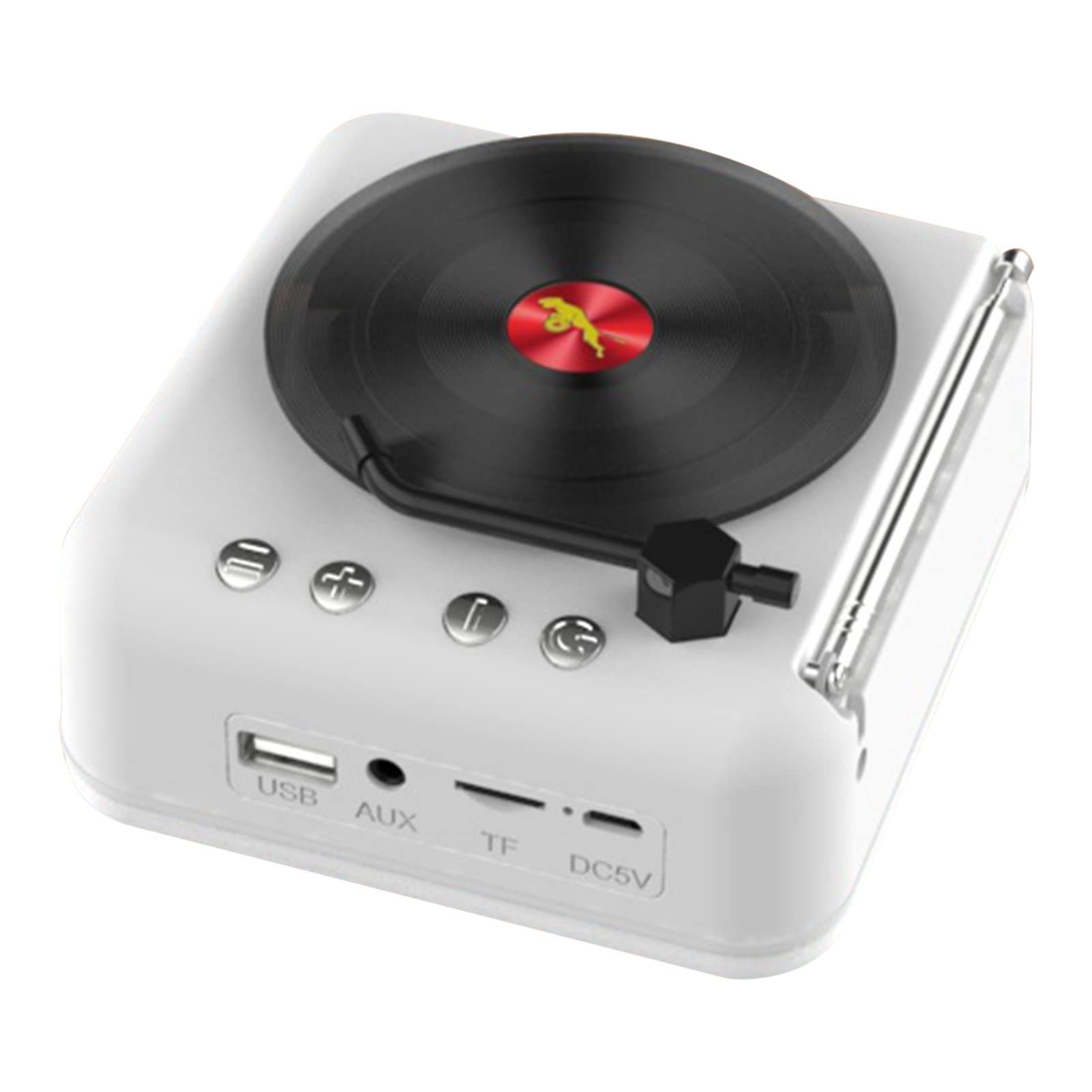 （white）Record Player with Speakers Bluetooth Turntable Vintage Portable Player Support USB AUX-in Headphone RCA Line-Out