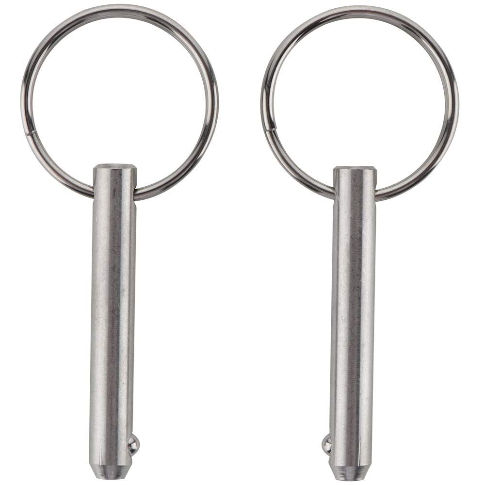 2 Pack Quick Release Pin, Diameter 1/4", Usable Length 1-1/2", Overall Length 2", Full 316 Stainless Steel, Marine Hardware