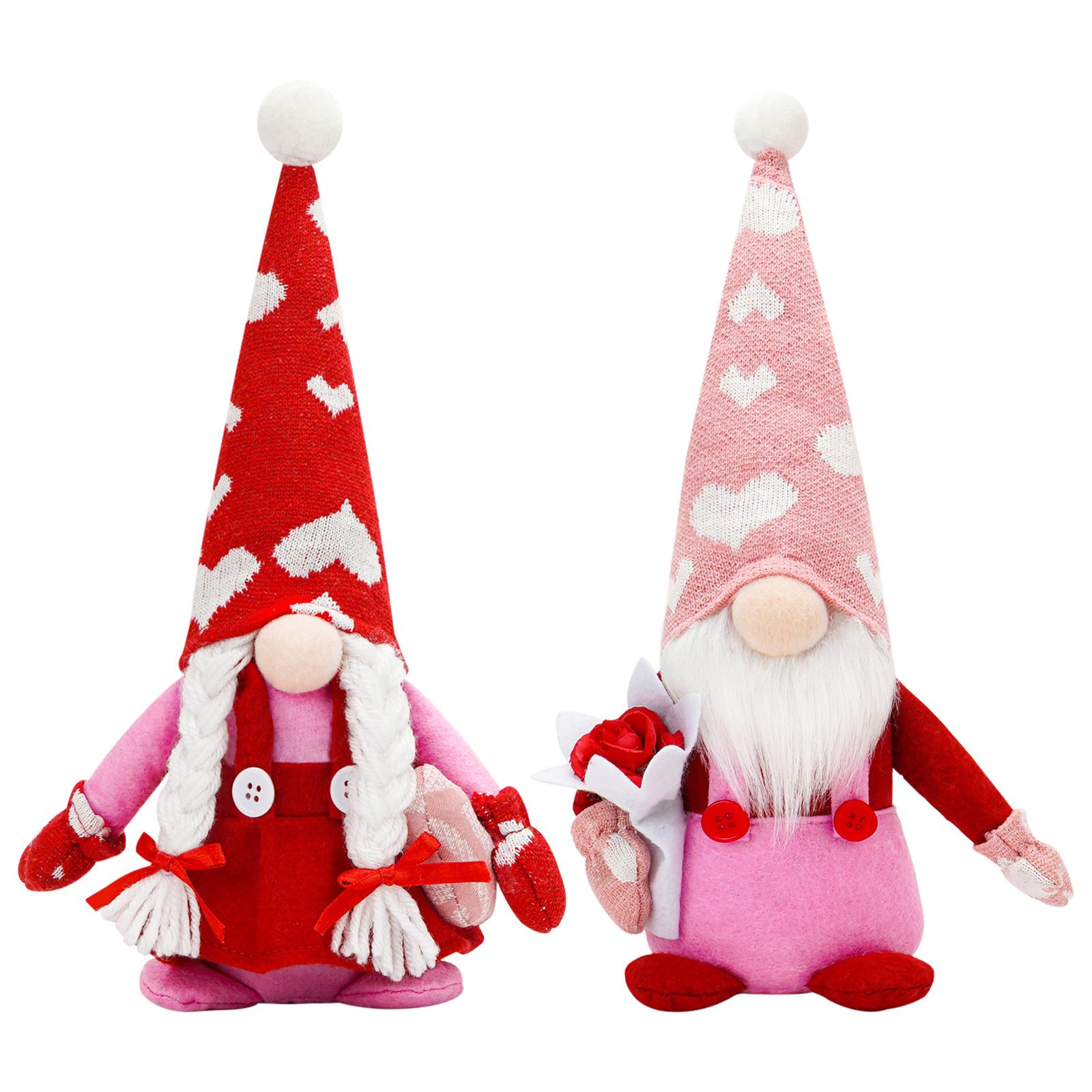 Valentines Day Gnomes Decor - 2PCS Mr and Mrs Valentine Gnome Plush,Valentine Gifts Home Ornament Tray Decor