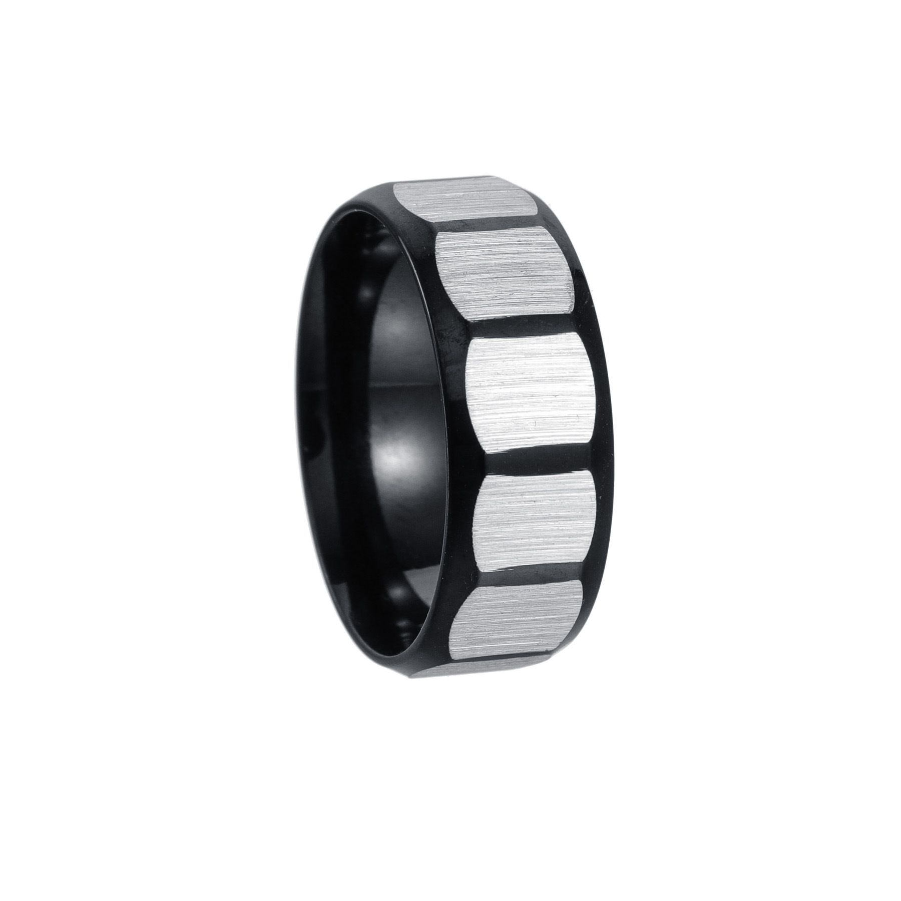 3 pcs 8MM Comfort Fit Tungsten Carbide Wedding Band Square Faceted Ring Matte Fit Tungsten Wedding Band Faceted Promise Ring(8)
