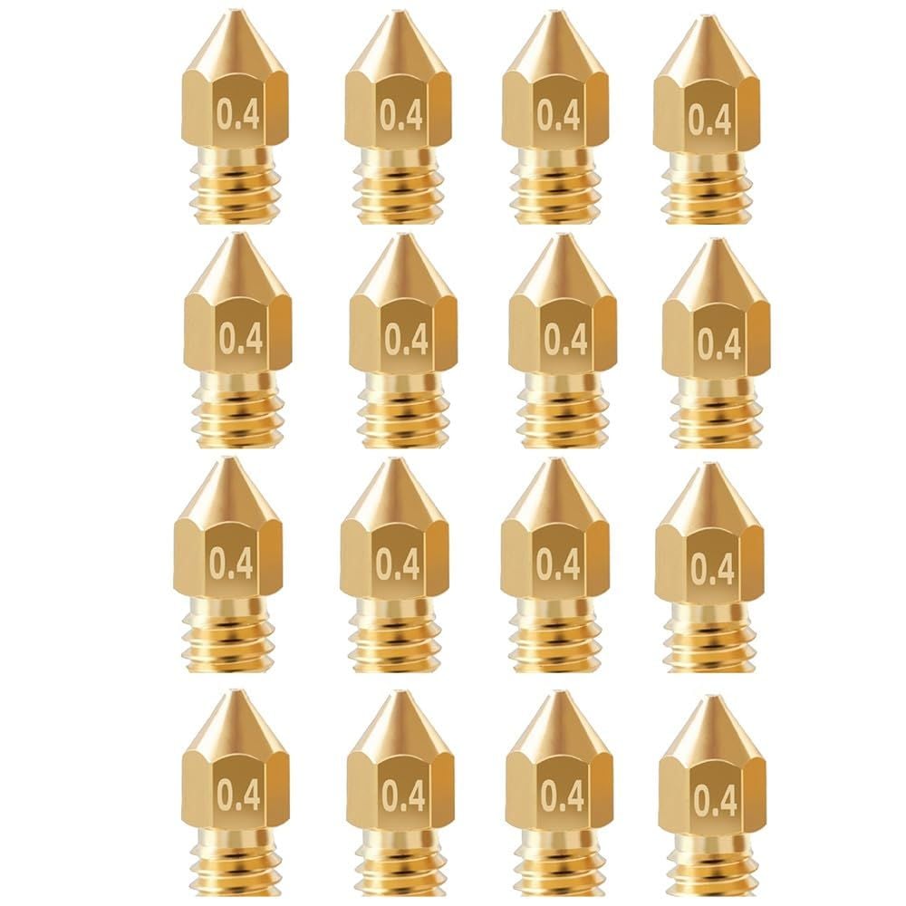 16Pcs 3 Nozzles 0.4mm, Extruder Nozzles 0.4mm Compatible for Series 3D Printer Brass Nozzles(1.75mm)