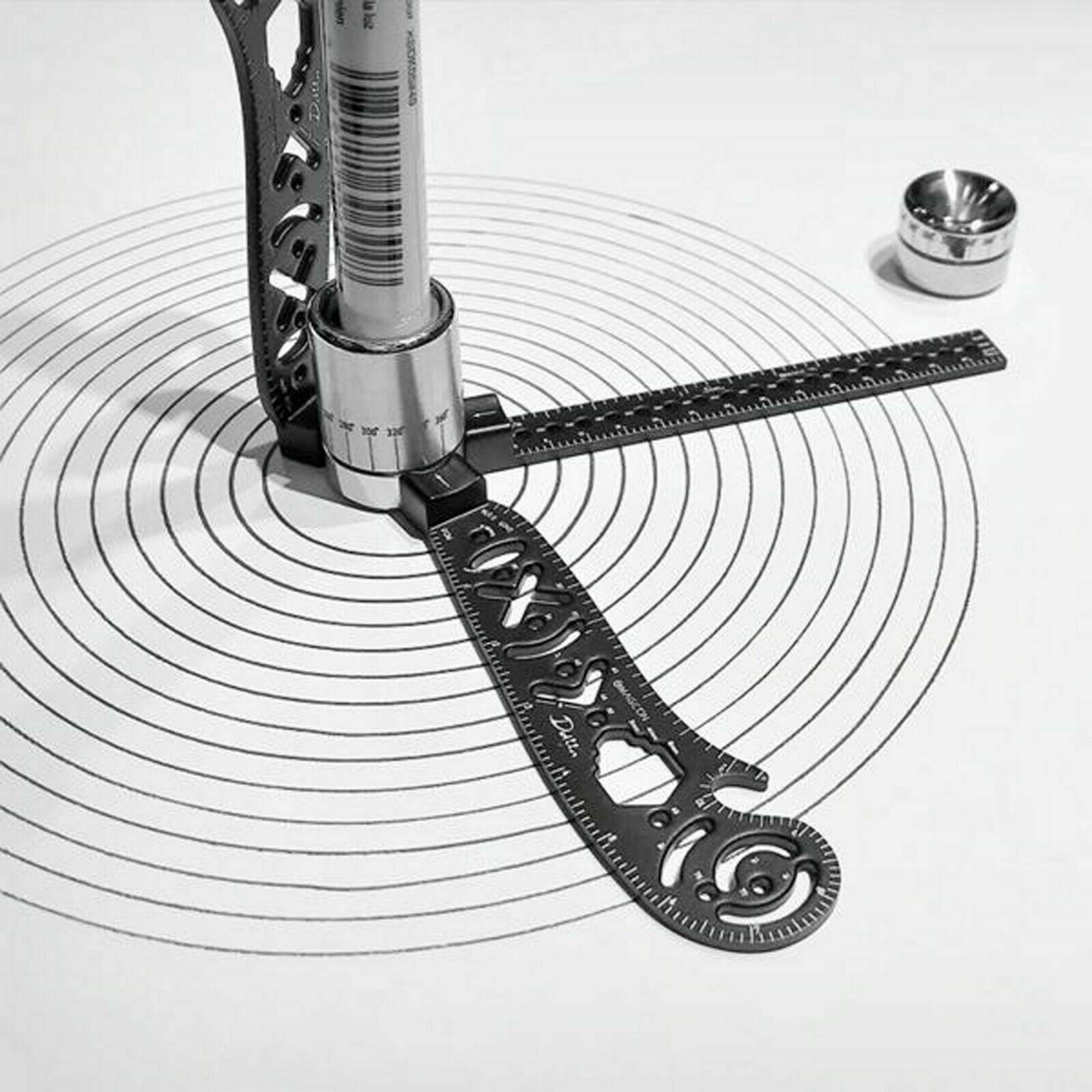 Multifunction Drawing Tool All in One Versatile Drawing Architect Scale Ruler Mini Compass Protractor Combo