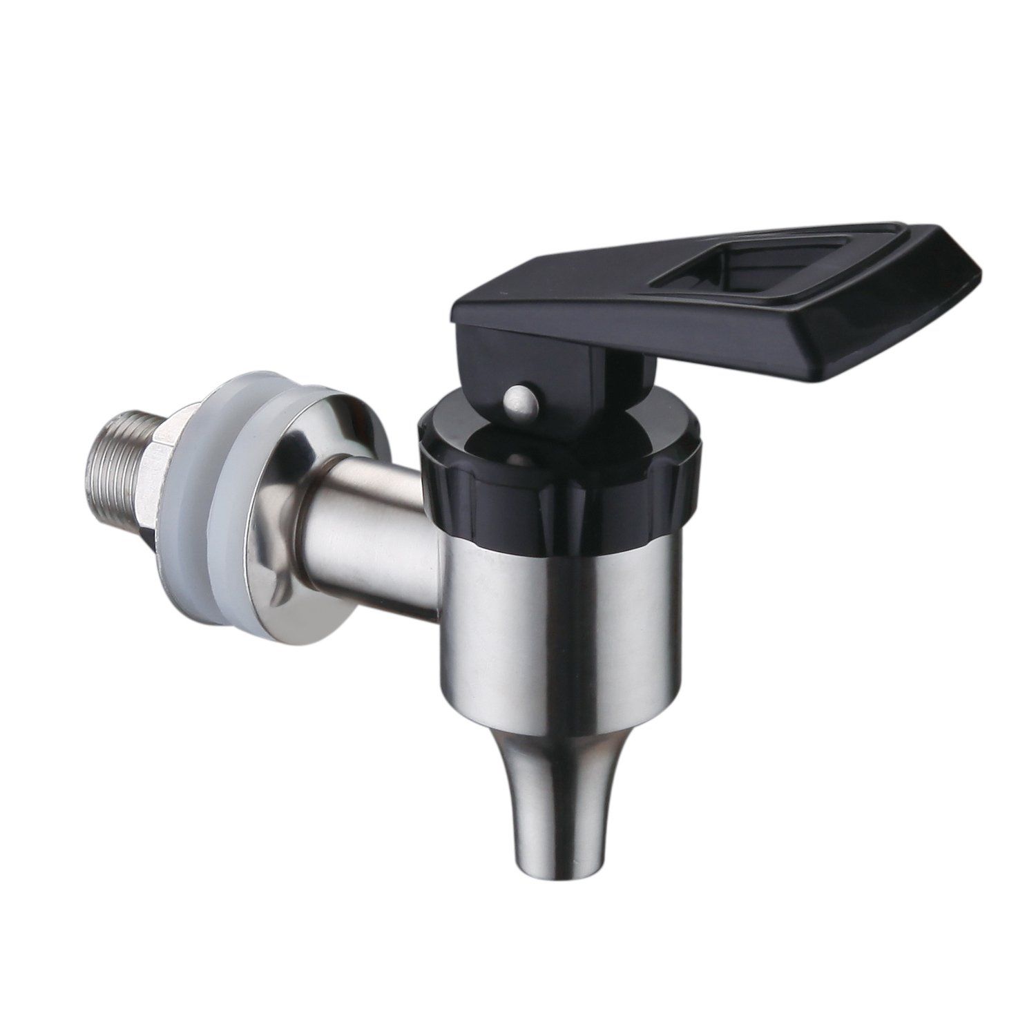 Stainless Steel Beer Beverage Dispenser Replacement Spigot Faucet Black Handle for Coffee Jar Juice Cold Hot Water Wine Beer