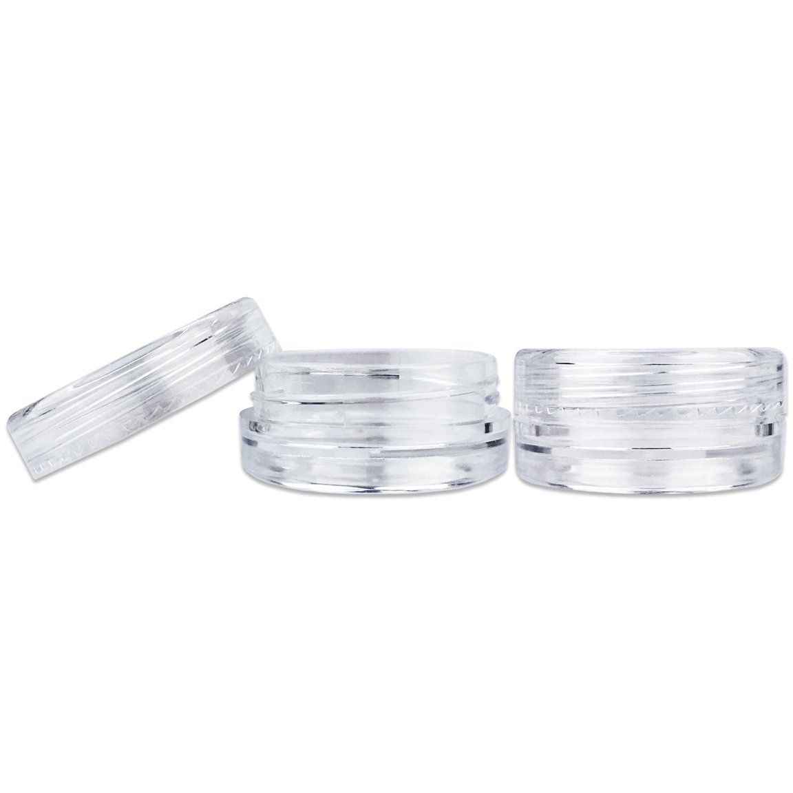 10PCS 5g/5ml (0.2 Fl Oz) Round Clear Plastic Jars with Round Top Lids for Creams, Lotions, Powders, Glitters, and more
