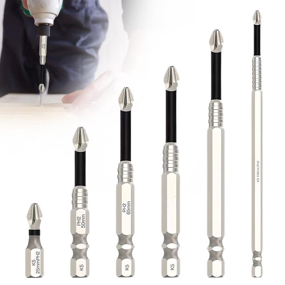6/9PCS High-Magnetic Screwdriver Drill Bit Set, S2 Steel Phillips Head Drill Bits, 1/4 Inch Hex Shank for Electrical and Plumbing Repair