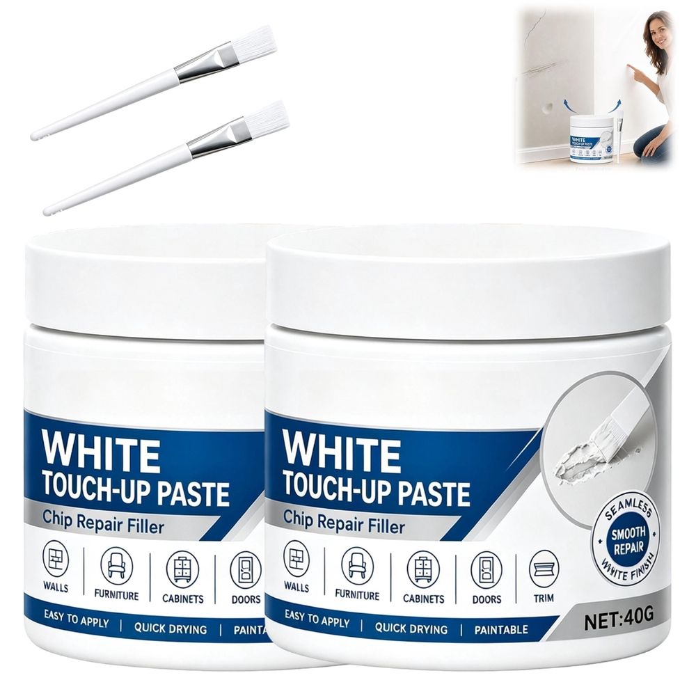 White Furniture Touch-Up Paste, 1.41 Oz Seamless Repair & Easy Application - for Furniture, Cabinets, Walls, and Wood Floors