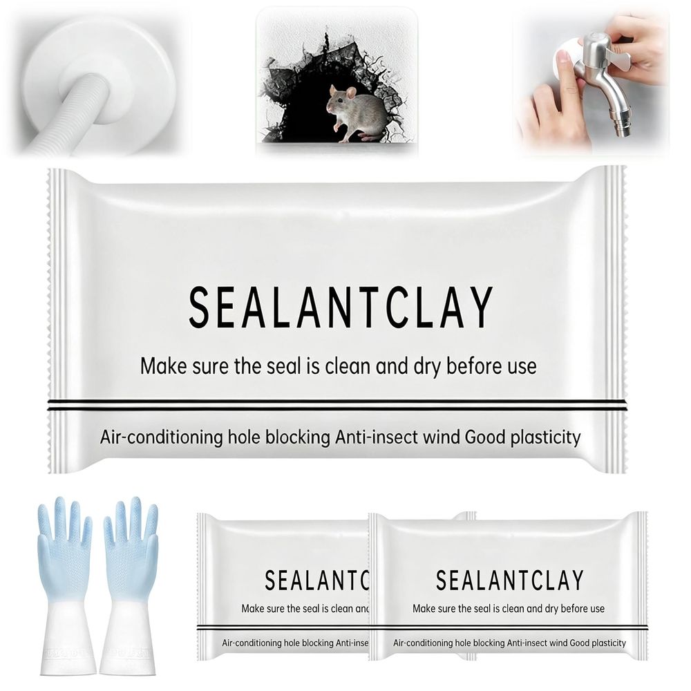 Sealant Clay, Waterproof Moldable Repair Putty for Drain Connections, Wall Holes and Air Conditioning Openings