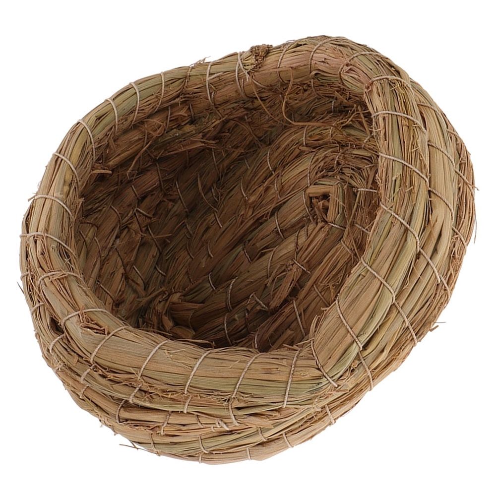 Brown Straw Woven Chicken Coop Nest for Backyard Egg Collection