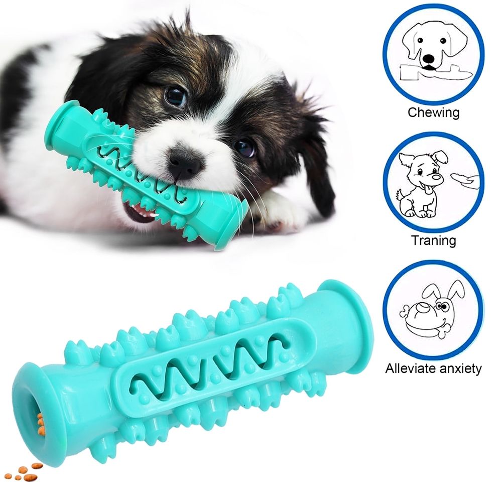 Dog Toy for Aggressive Chewer Large Medium Nearly Indestructible Super Chew Dog Toys Squeaky Dog Birthday Toy Dog Toothbrush Interactive Tough Durable Dog Toys Natural Rubber(Blue)