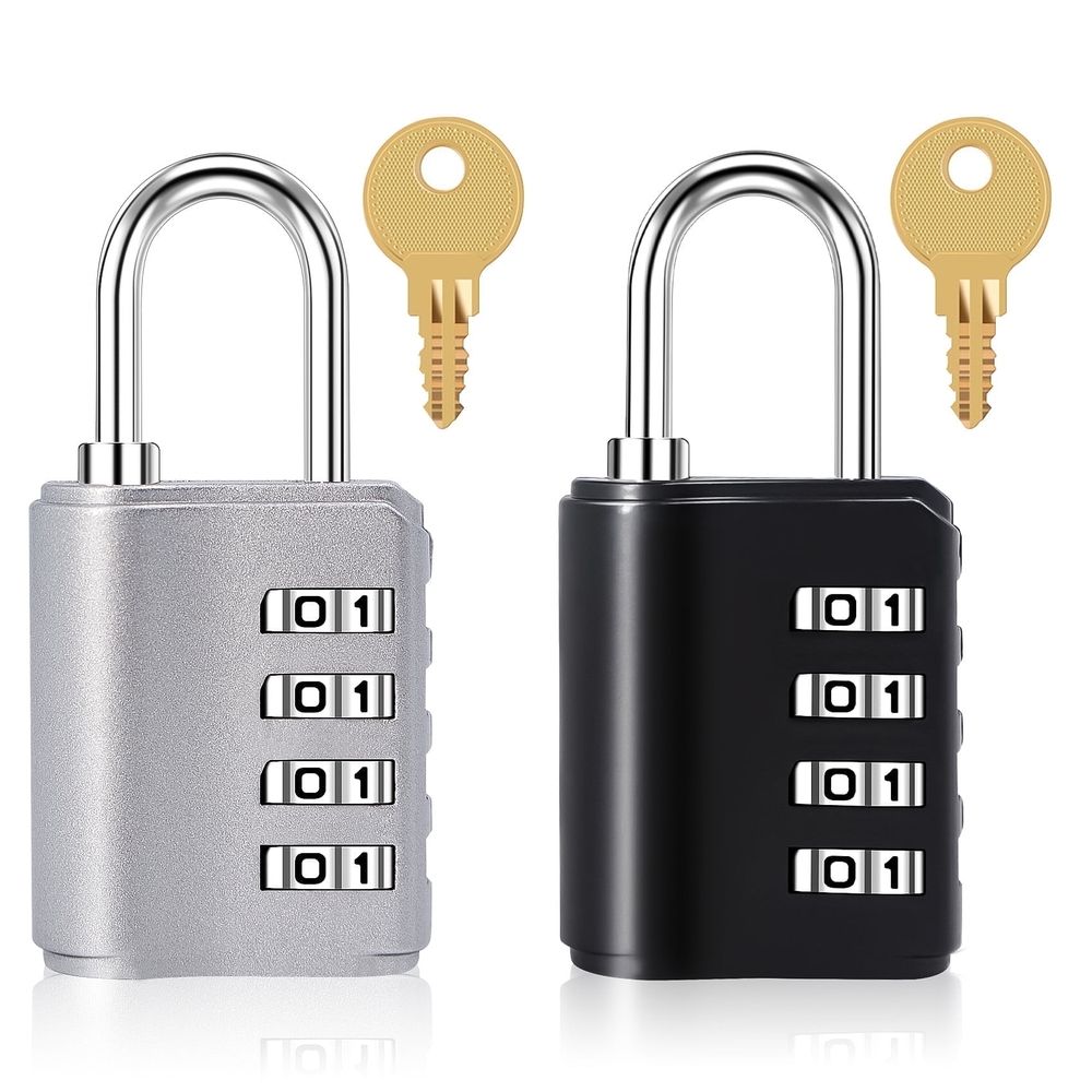 2 Pack Combination Locks - 4 Digit Zinc Alloy Locks for Lockers, Gym, Luggage, School Supplies & Dorm Rooms