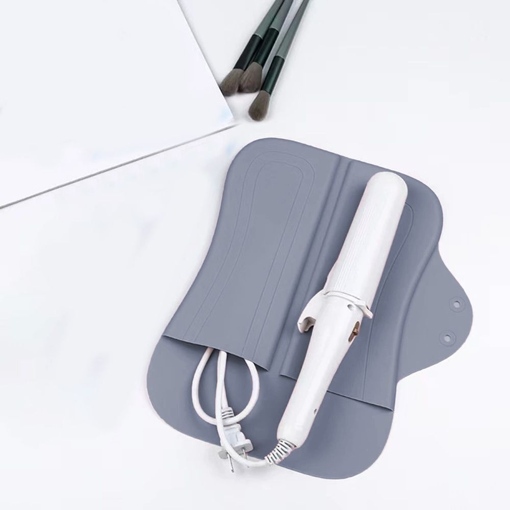 Silicone Heat Resistant Mat Pouch For Hair Straightener, Curling Iron And Flat Iron, Portable Travel Mat And Cover For Hair Styling Tools