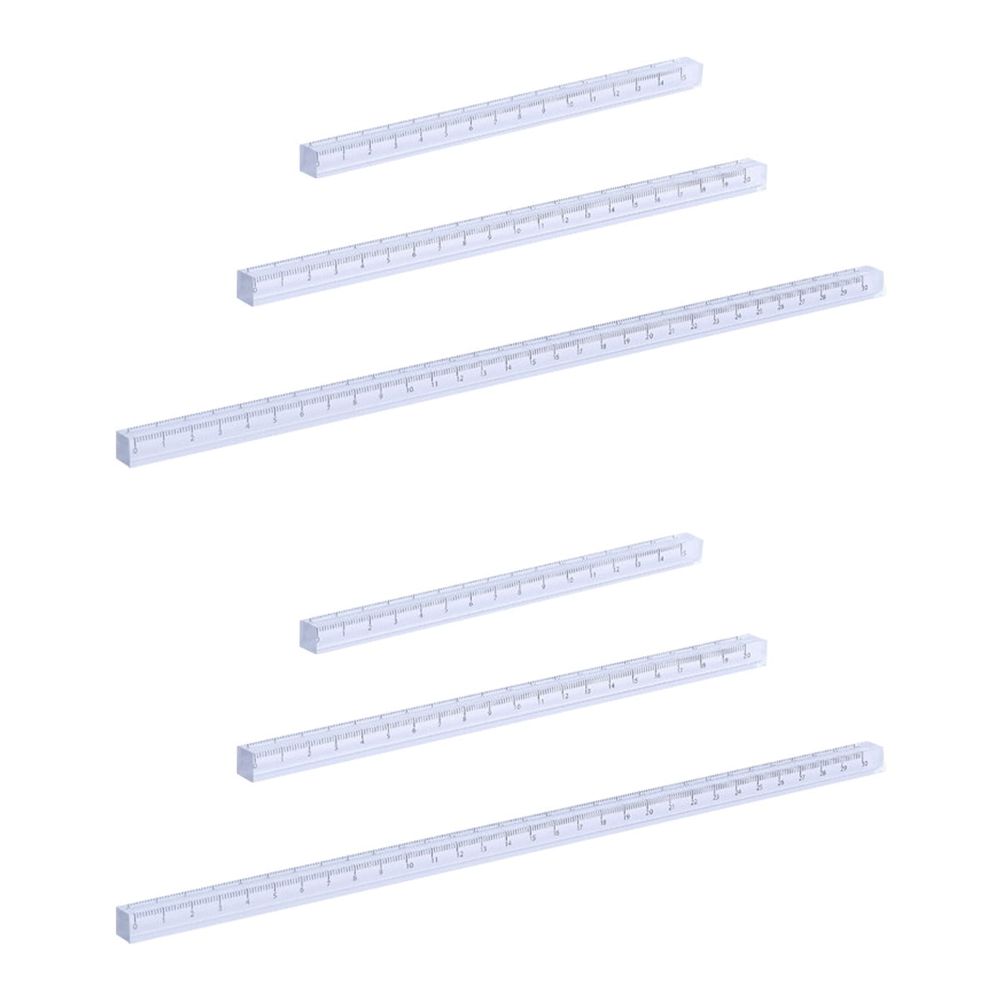 6-Pack Clear Math Rulers Measuring Tools for Classroom Use and Math Projects