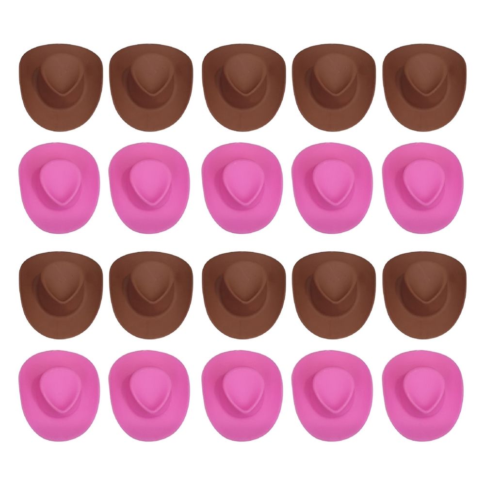 Mini Cowboy Hat Plastic Children Gifts Assorted Multicolor 20 Pcs