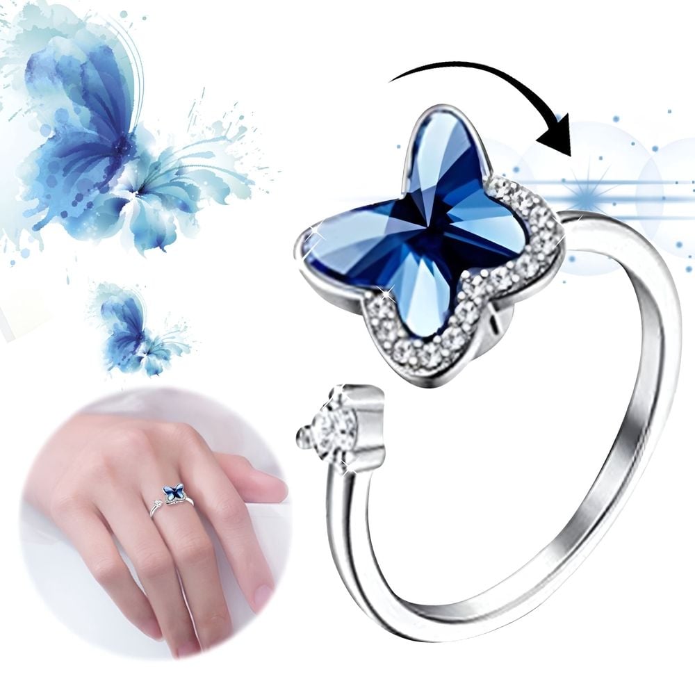 Anxiety Rings Adjustable Open Ring Rotatable Worry Ring Stress Relief Stackable Rings Fidget Jewelry