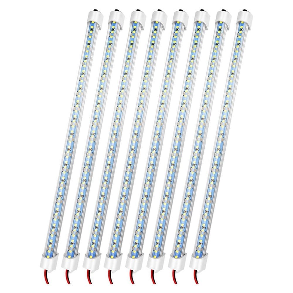 12V LED interior light strip kit, with switch and magnet, 6500K white, suitable for 8 vehicles and cabinets