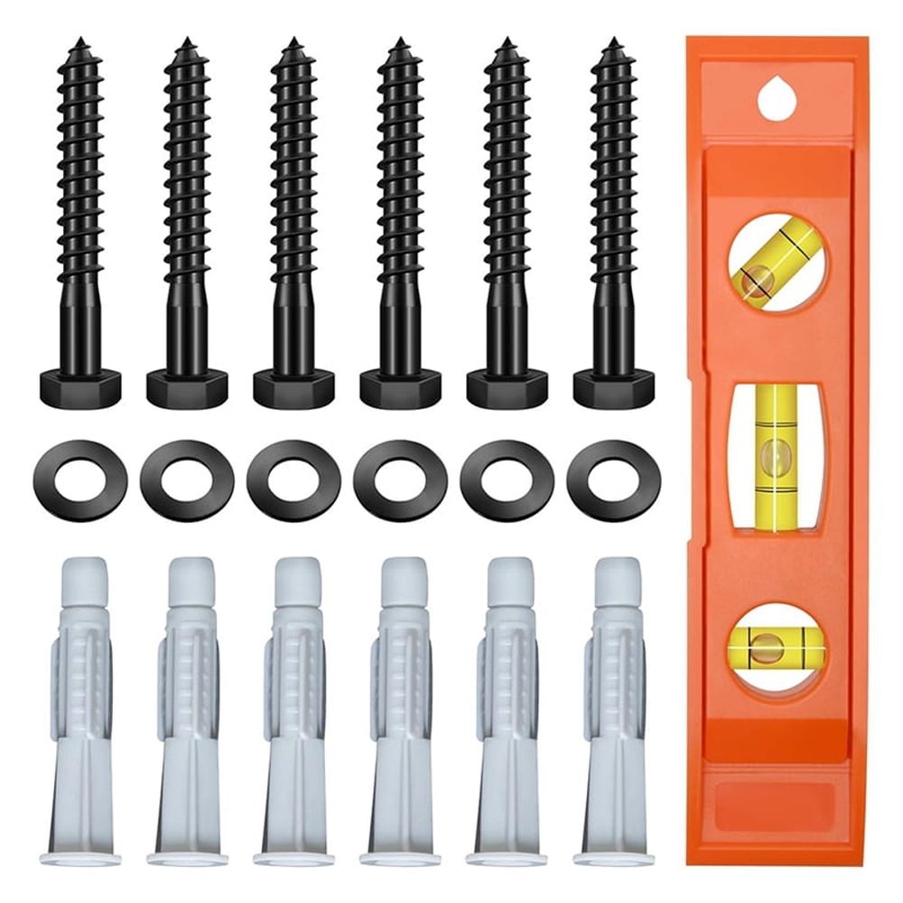 Bolts for TV Wall Mount, TV Mount Screws Kit with M8x65mm Screws, Drywall Anchors, Bubble Level Hardware Kit