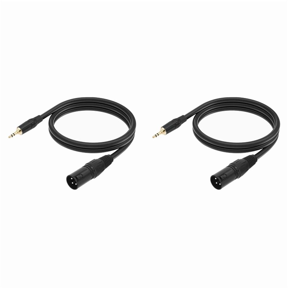 2pcs 3.5mm to Cable Adapter Balanced 1/8 Inch Mini Jack Stereo to 3Pin XLR Male Microphone Audio Cable 300cm