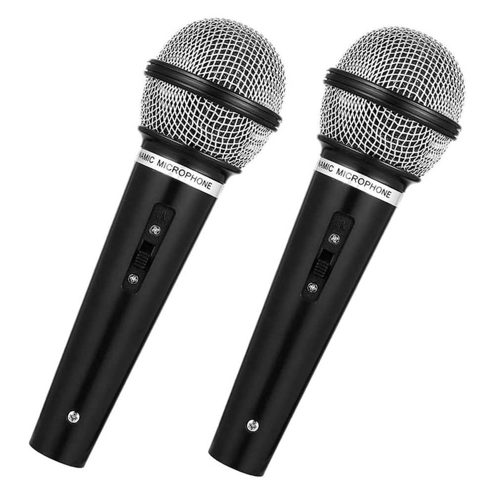 2PCS Microphone Prop, Plastic Pretend Play Microphone for Music Birthday Costume Play