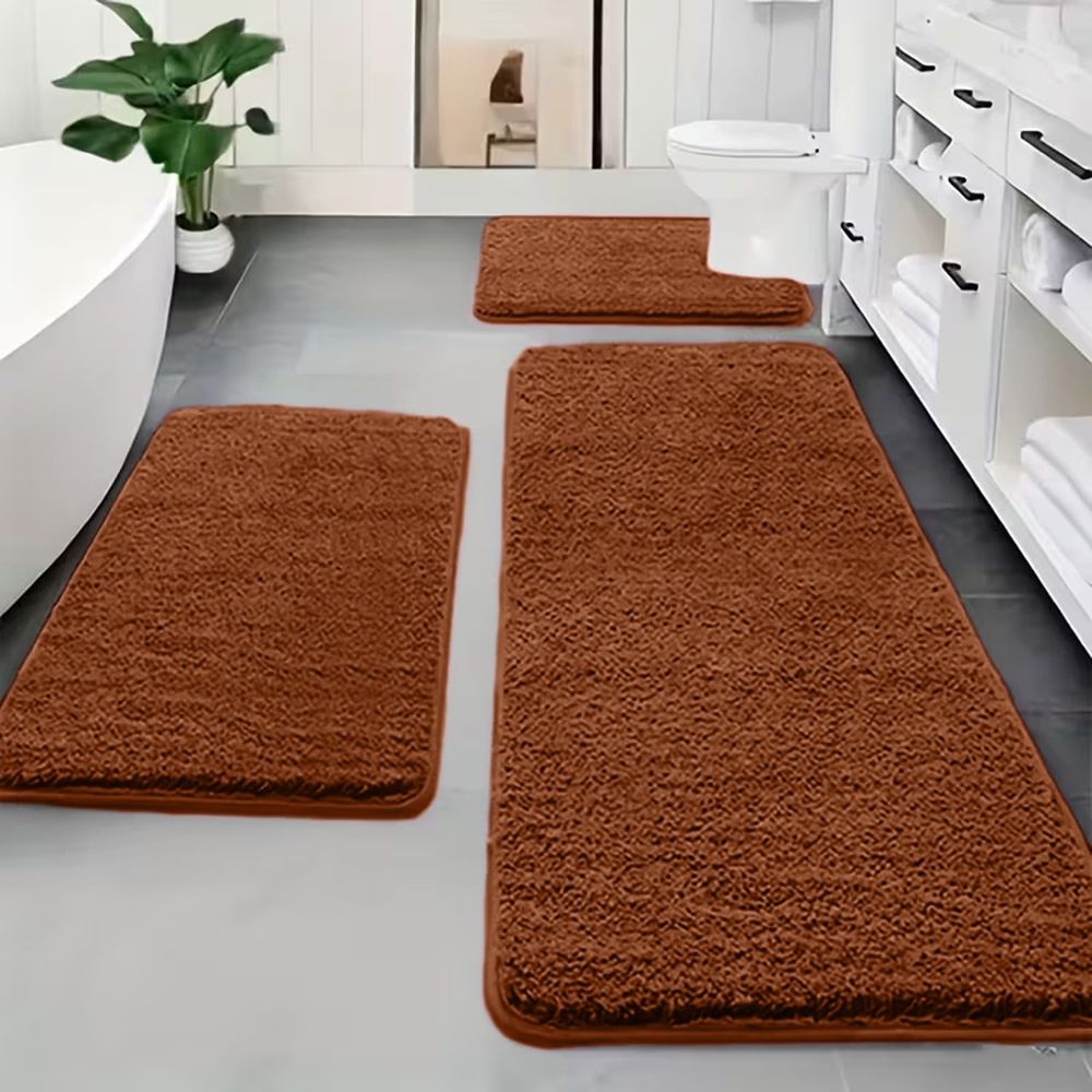 3 Piece Memory Foam Bathroom Rug Set Soft Non Slip Bath Mat Absorbent Bath Rug Perfect for Bathroom Laundry Room Mats Modern Home Decor 40x80 40x60 40x50cm