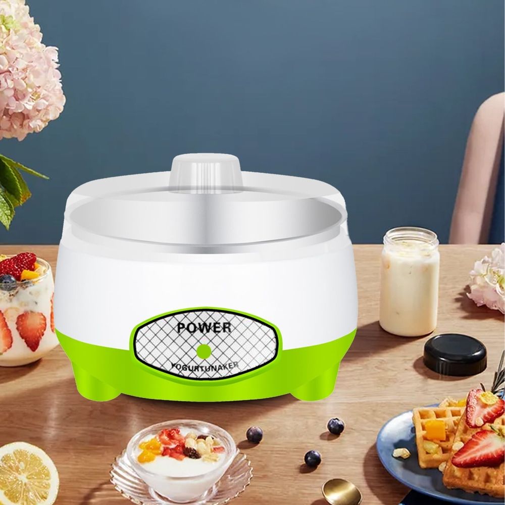 Automatic Yogurt Maker 1L Capacity Stainless Steel Inner Pot 15W DIY Fermenter for Yogurt Natto Rice Wine Healthy Breakfast for Home Kitchen