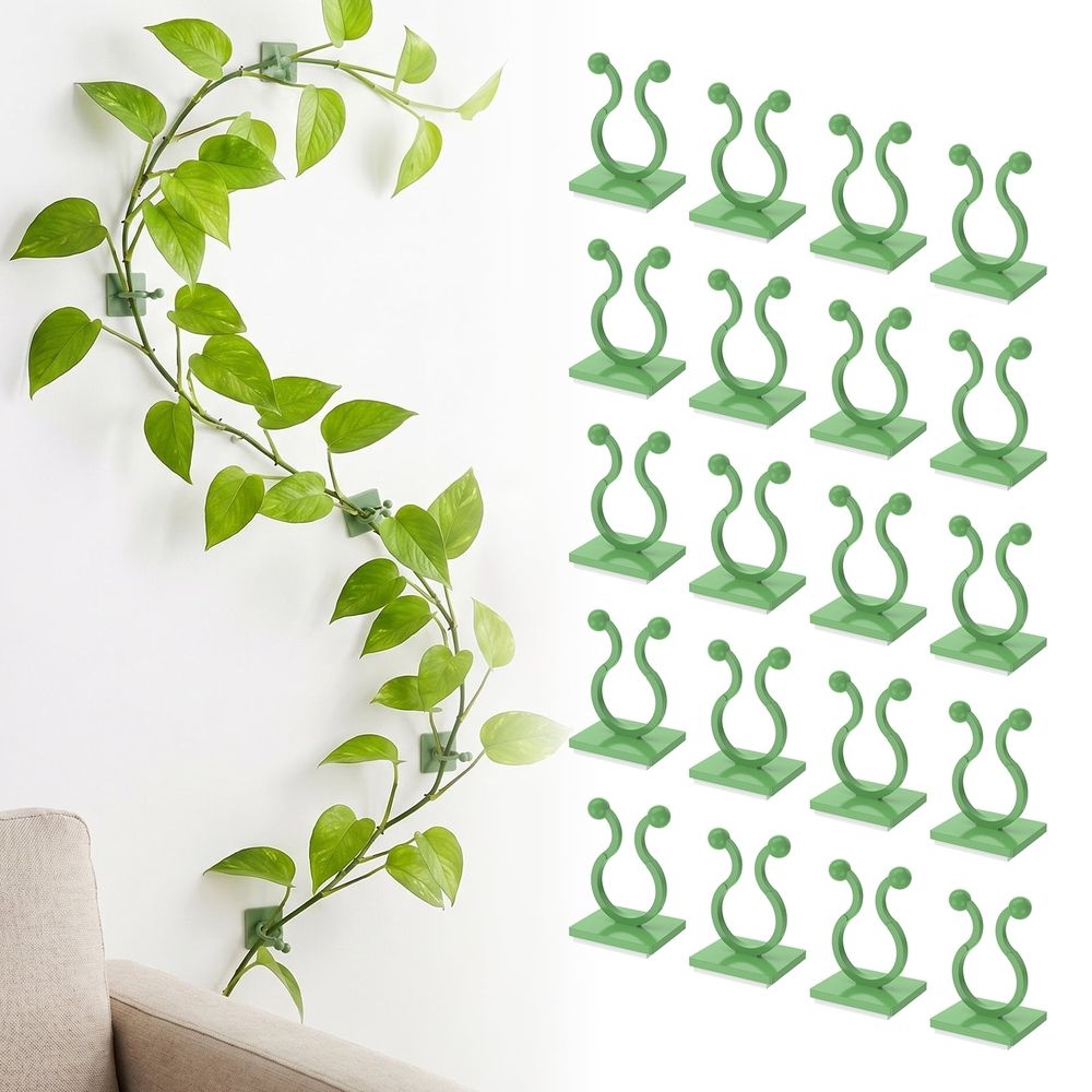 20Pcs Plant Wall Clips Stable Fixing Drill Free Installation Wall Vine Fixing Holder for Kitchen Bedroom Living Room Office