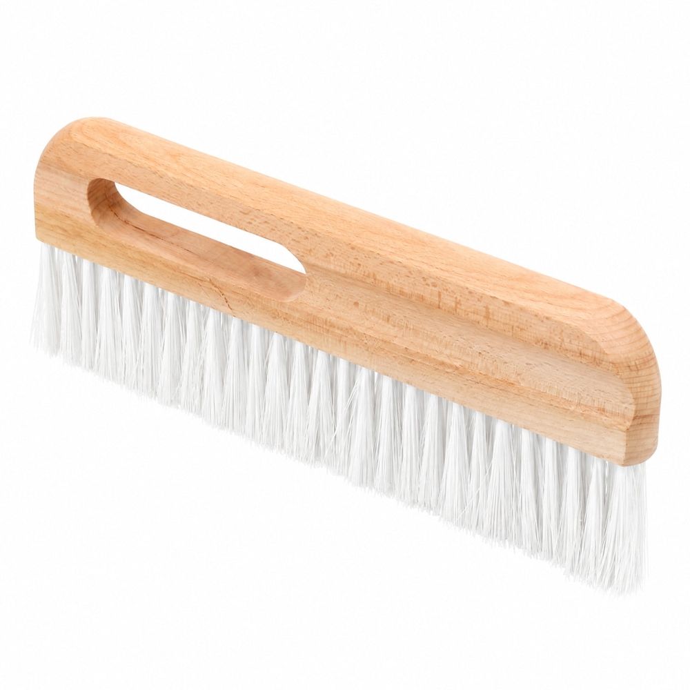 Concrete Finish Brush with Wood Handle, Multipurpose Wallpaper Smoothing Tool for Tile Grout Scrubbing Masonry and Paste Application