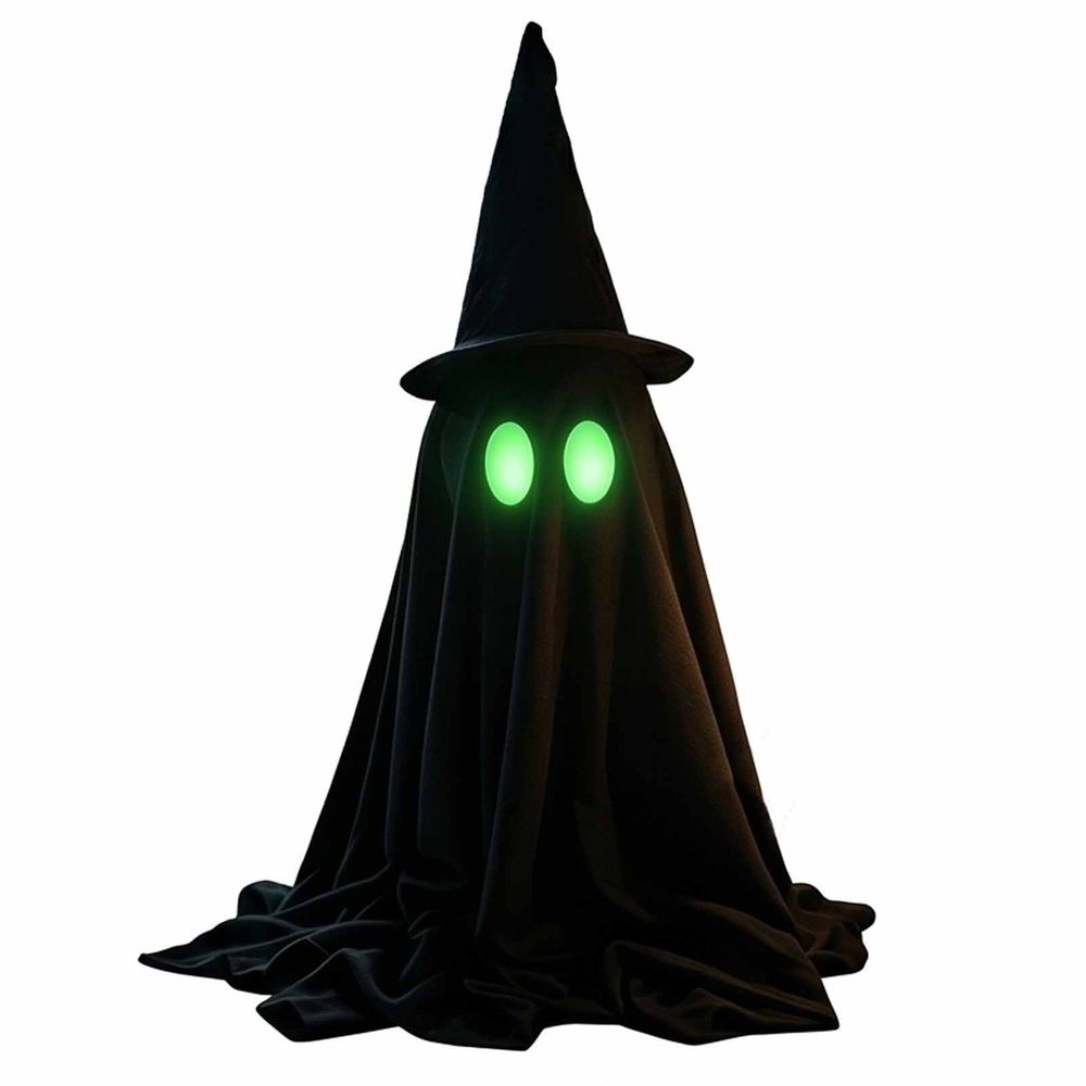 Glow in the Dark Ghost Decor, Halloween Decorations Outdoor Indoor Spooky Standing Ghosts Decor for Front Door Porch Garden Yard Lawn Fireplace Mantel with 2 Size Options