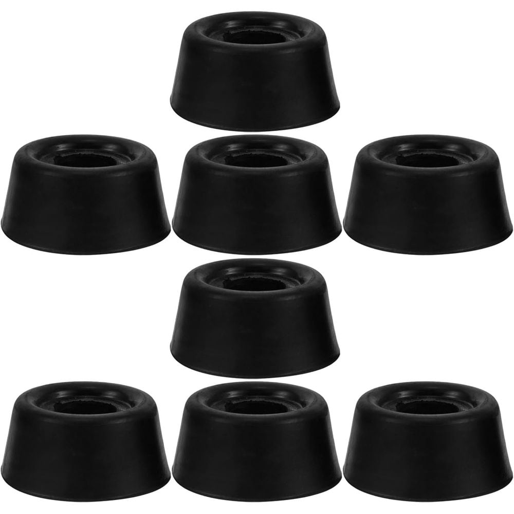8pcs Rubber Pool Cue Bumper Black Billiard Cue Butt Cap with Antislip Surface and Easy Installation or Transport Protection