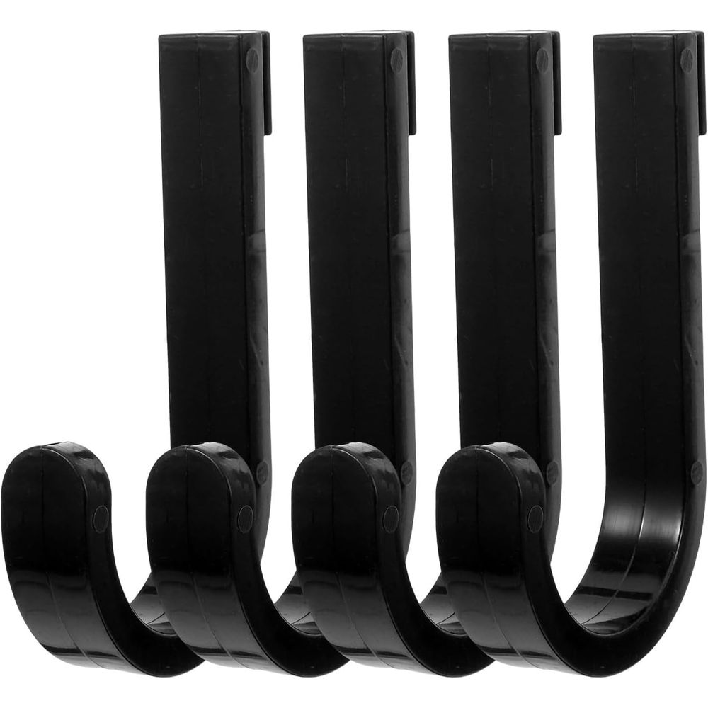 4pcs Black Plastic Shed Organizer Hooks - Utility Hooks for Garage, Shed, and Mudroom Tool Storage