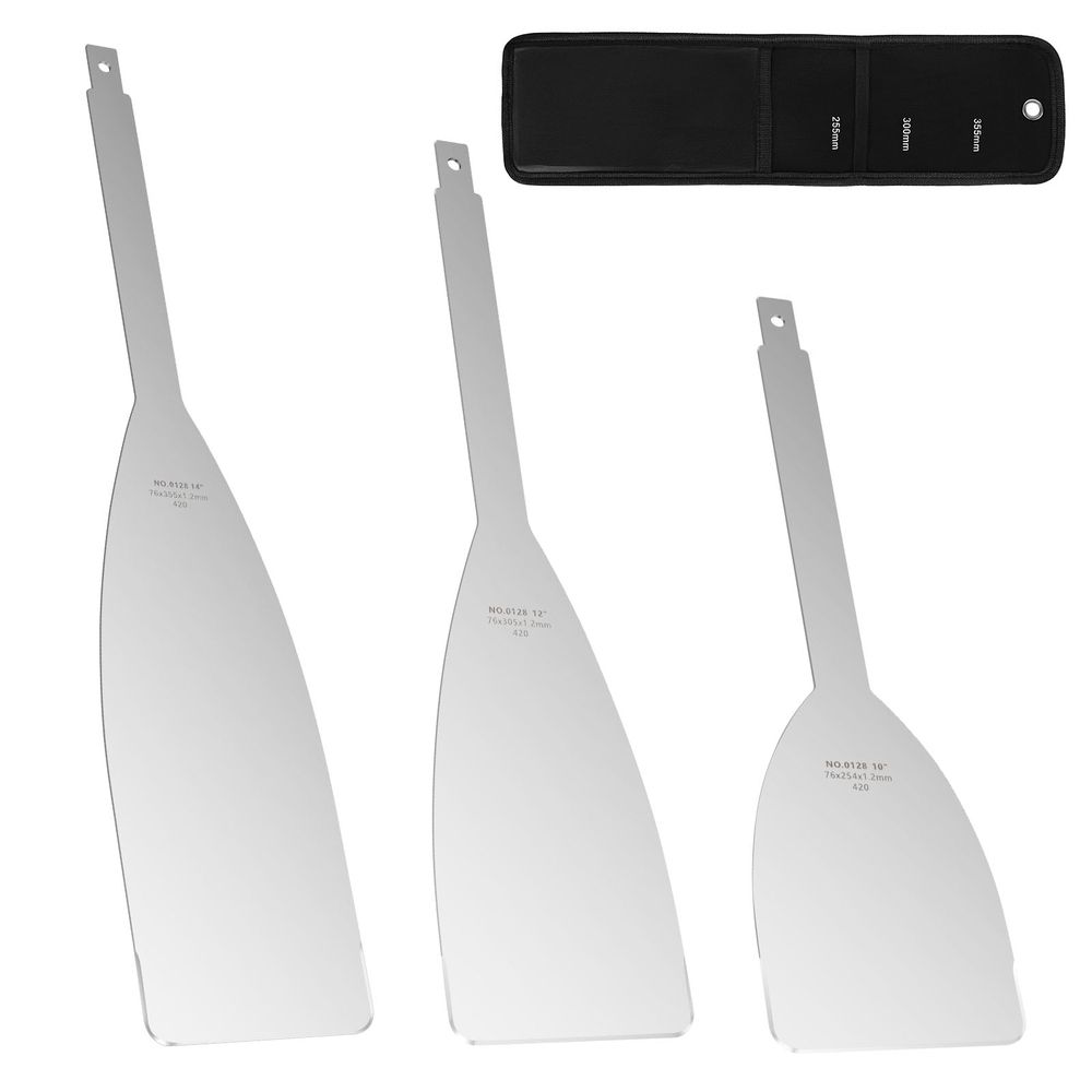 3Pcs 420 Stainless Steel Windshield Removal Blade Set 10/12/14