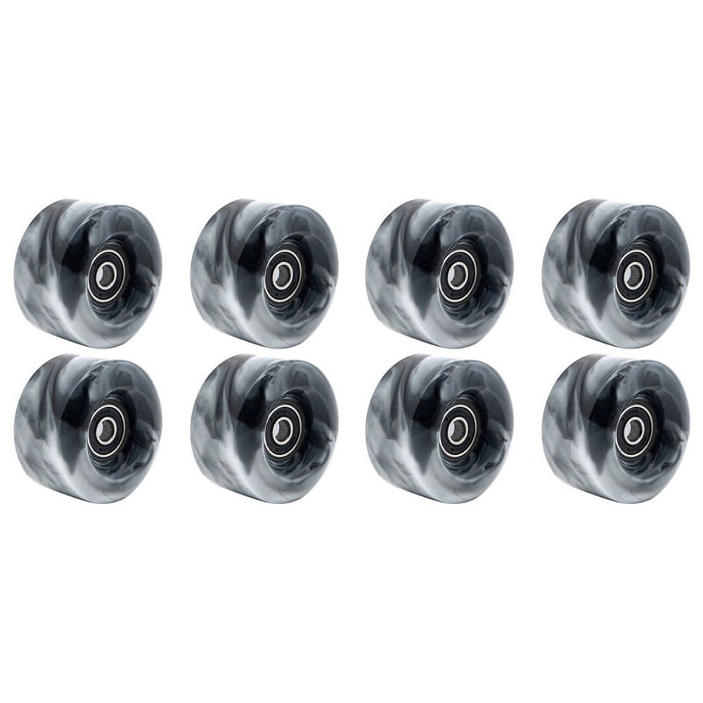 8 Pcs Roller Skate Wheels with Bearings for Double Row Skating and Skateboard 32mm x 58mm 82A,Black