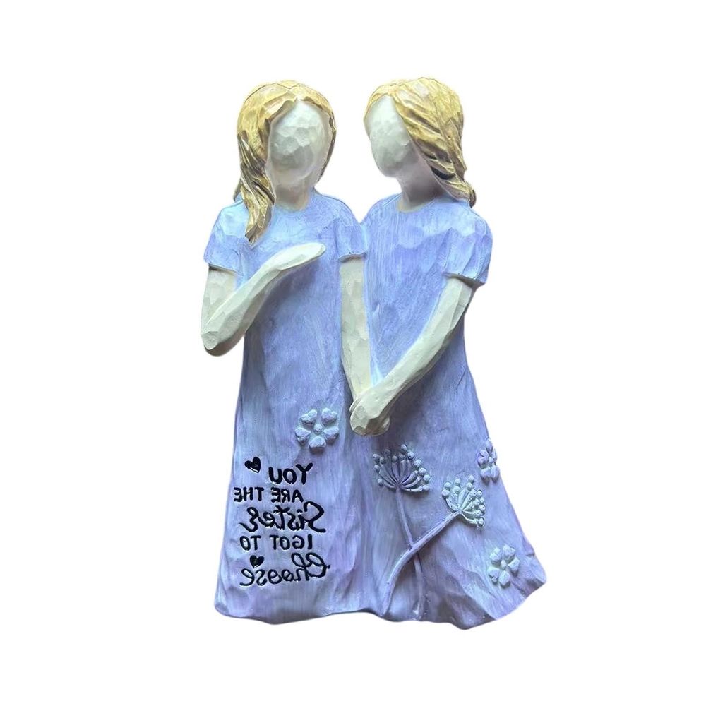 Resin Sister Figurines Friend Sister Birthday Gift Ideas Unique Gifts for Sisters from Sister Hand Painted Figure Friendship Gifts for Women 5.71 inch Keepsake Home Decor