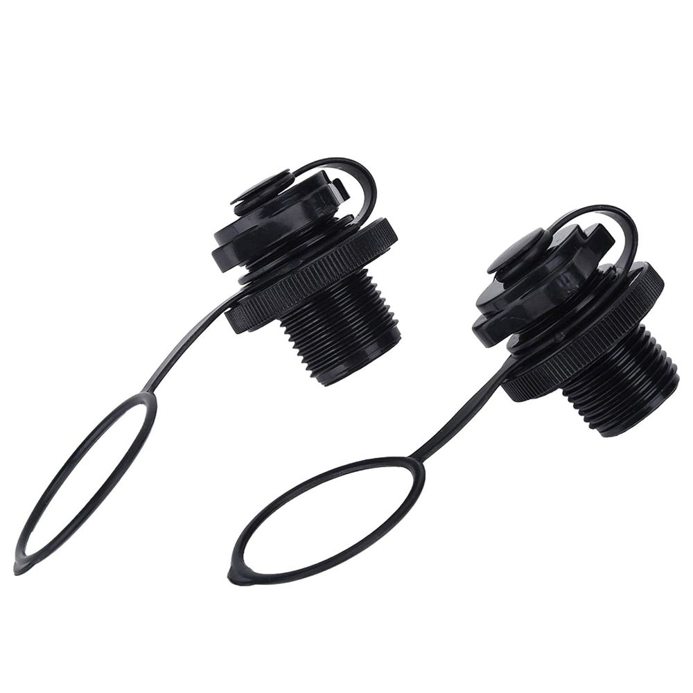 2Pcs Black Inflatable Boat Spiral Air Plug Replacement Valve Set for Kayaks, Rafts, and Airbeds Custom Kayak Hardware Kayaking