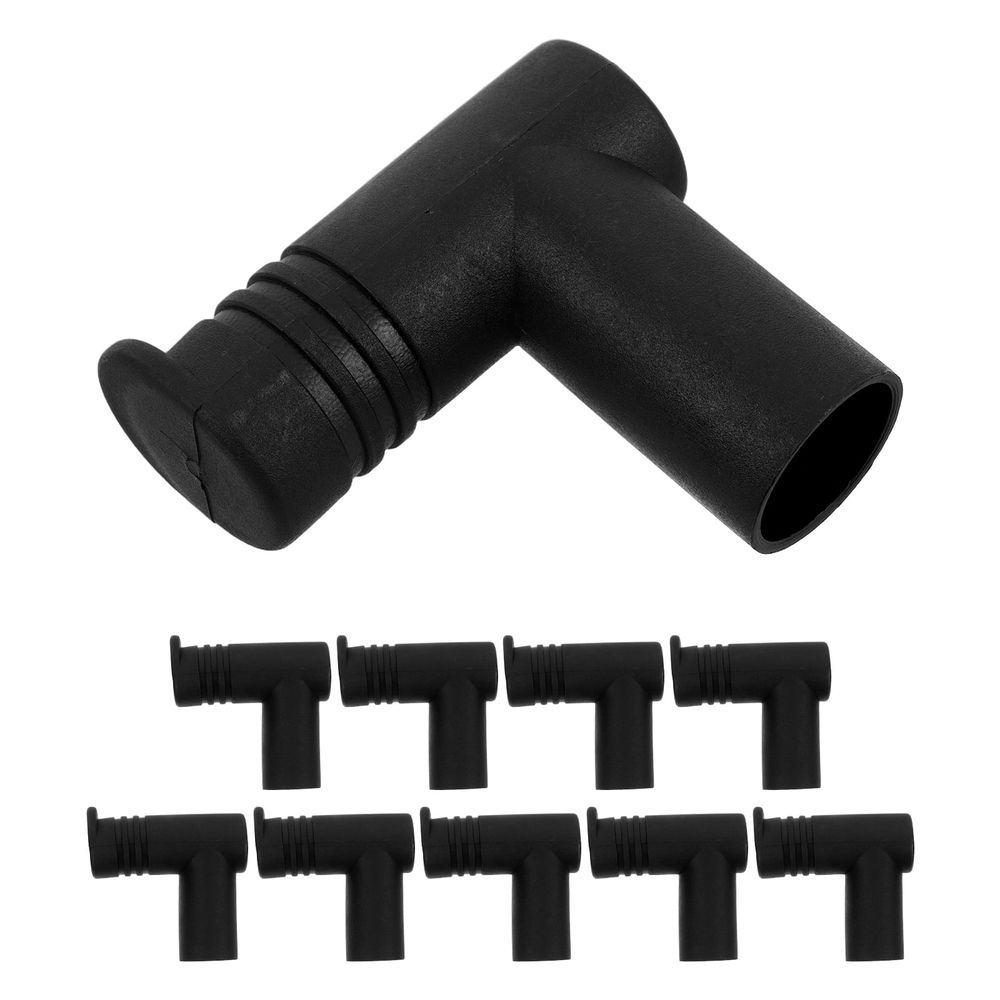 Clothes Drying Rack Connector Joints Plastic Black 10pcs Right Angle