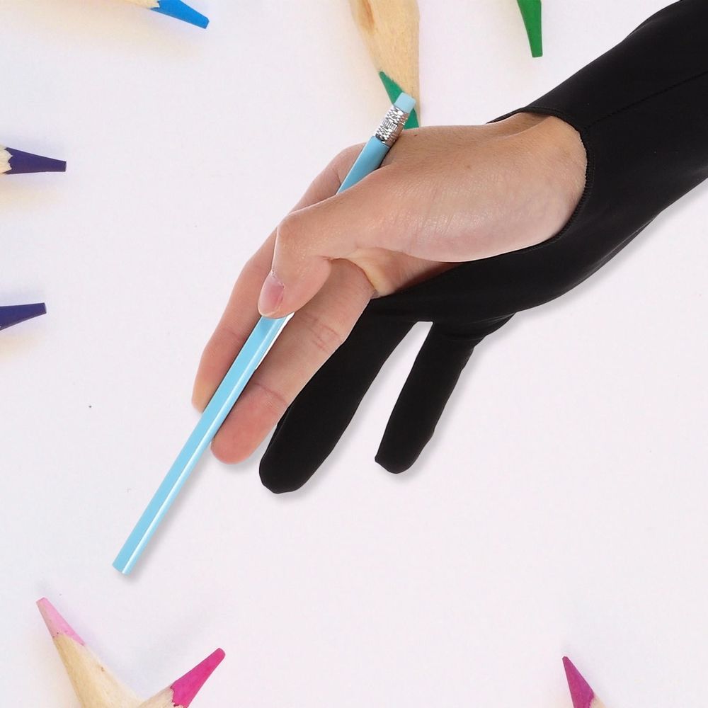 Black Artist Sketching Glove with Breathable, Flexible Fabric for Comfortable and Precise Drawing