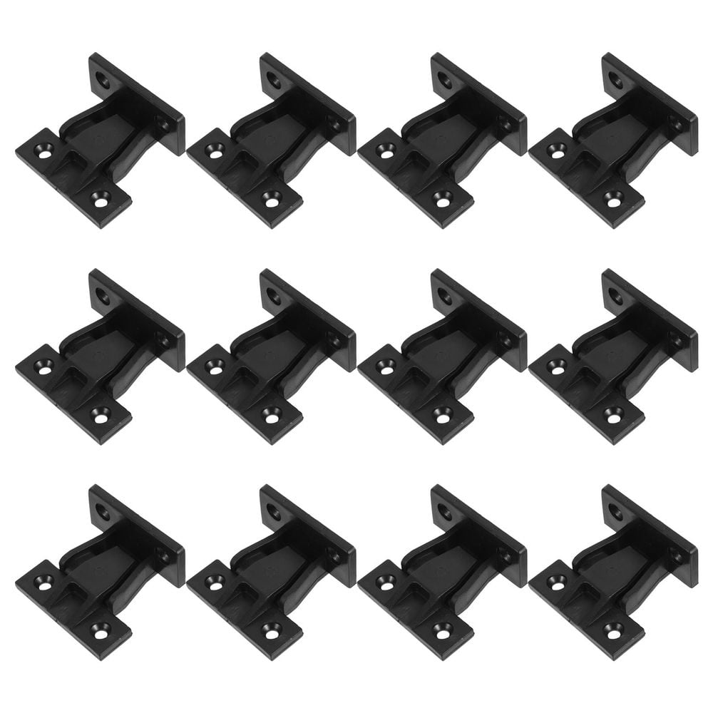 12 Pairs Black ABS Push-In Panel Clips Reusable Furniture Fasteners for Stove, Cabinets, and Home Use