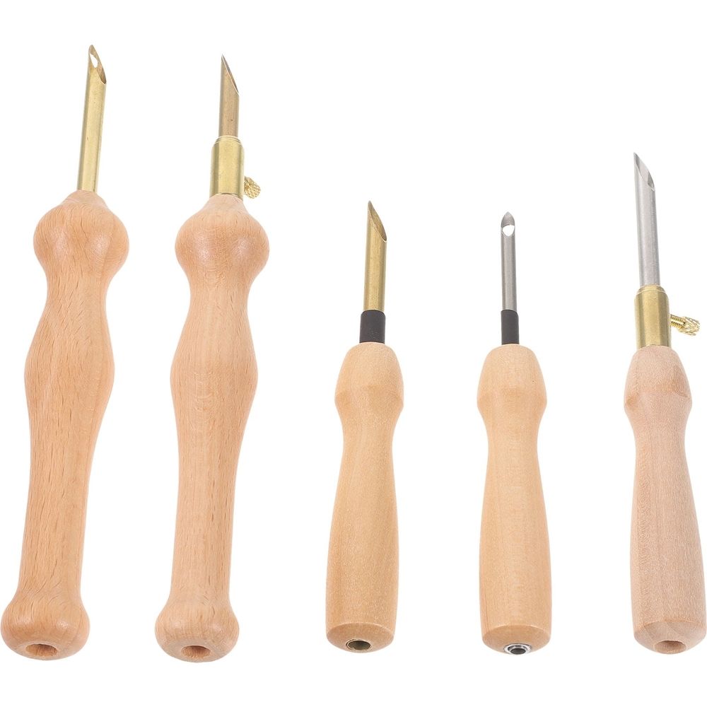 Sewing Embroidery Punch Needle 5pcs Wood Assorted Color Beginners