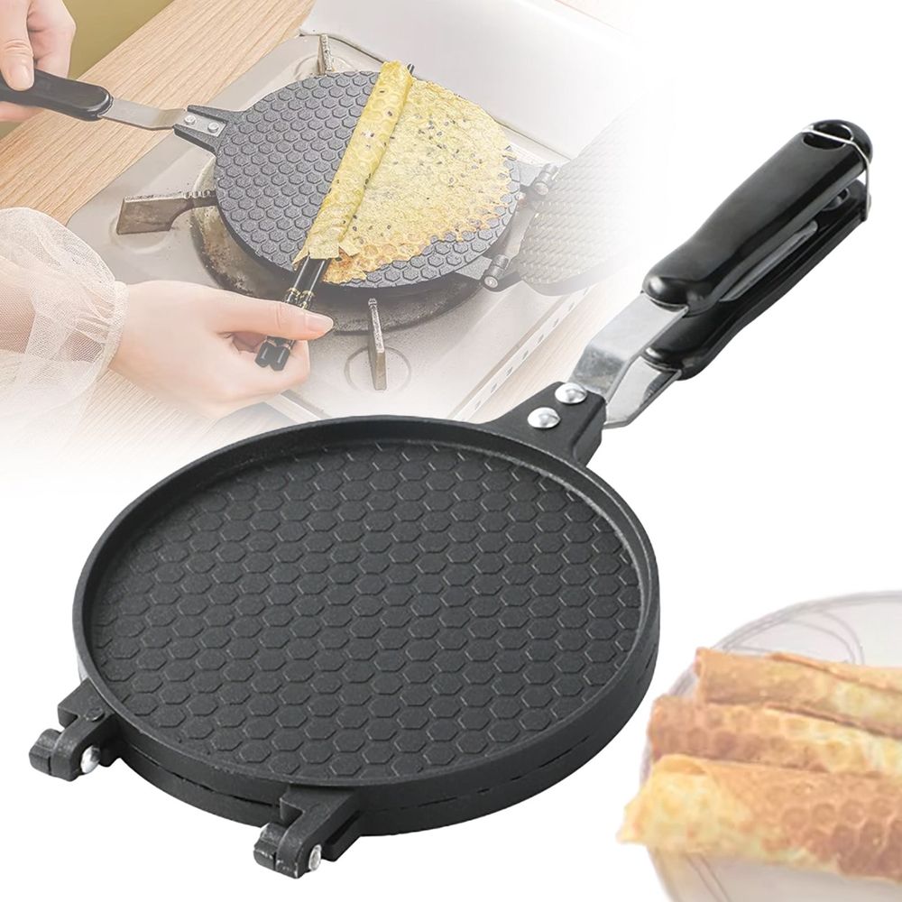 Aluminum Alloy Crepe Maker, Non-Stick Multi-Use Egg & Waffle Maker, Compact Lightweight Breakfast Machine with Even Heat Distribution, Easy Storage Kitchen Appliance
