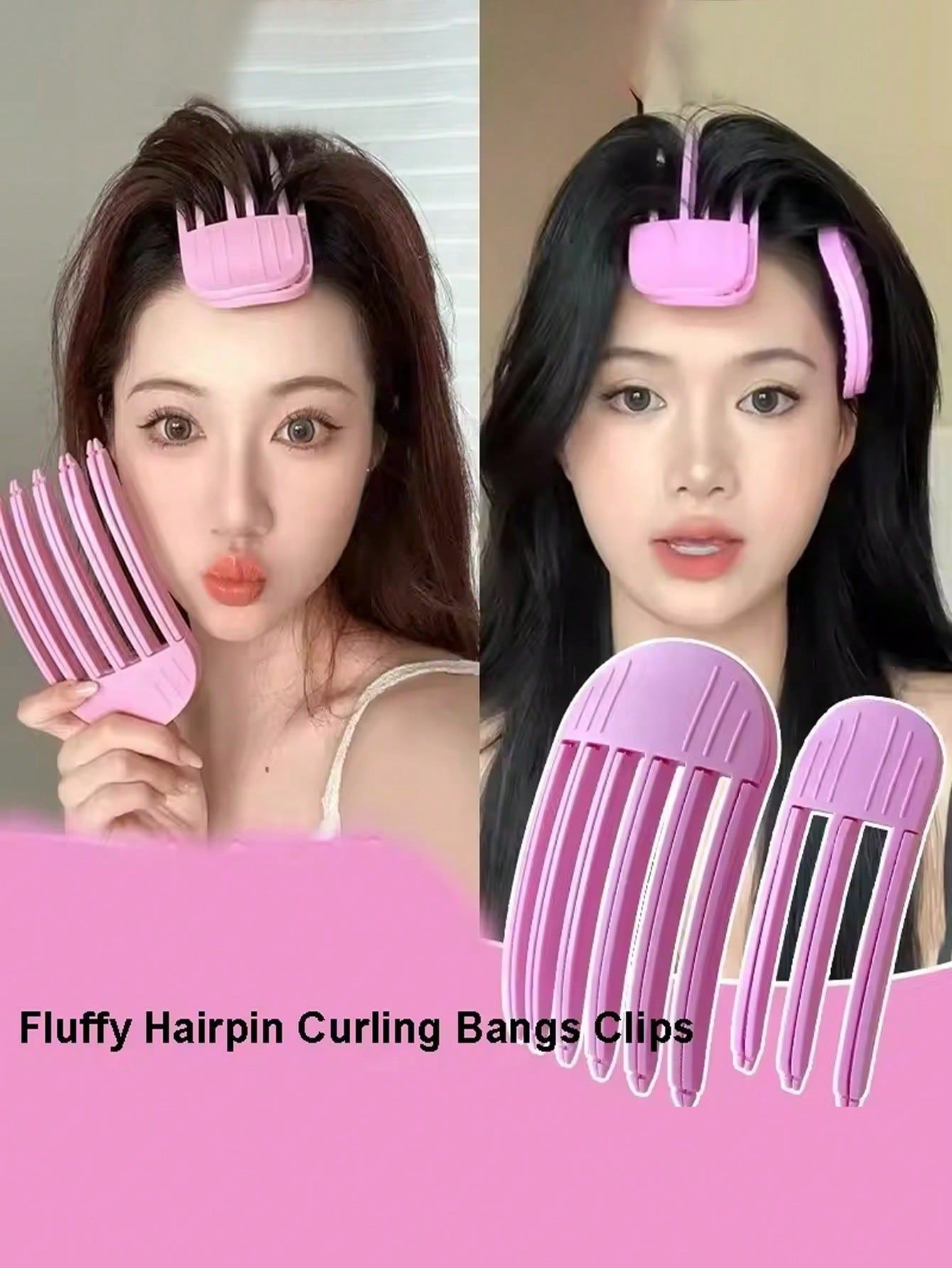 2Pcs Fluffy - Hairpin Curling Bangs Clips Hair Roots Volumizing Hair Clips Set Women Curling Fixed Clip Fashion Volume Hair Roller Hair Styling Tools Beauty Hair Accessories