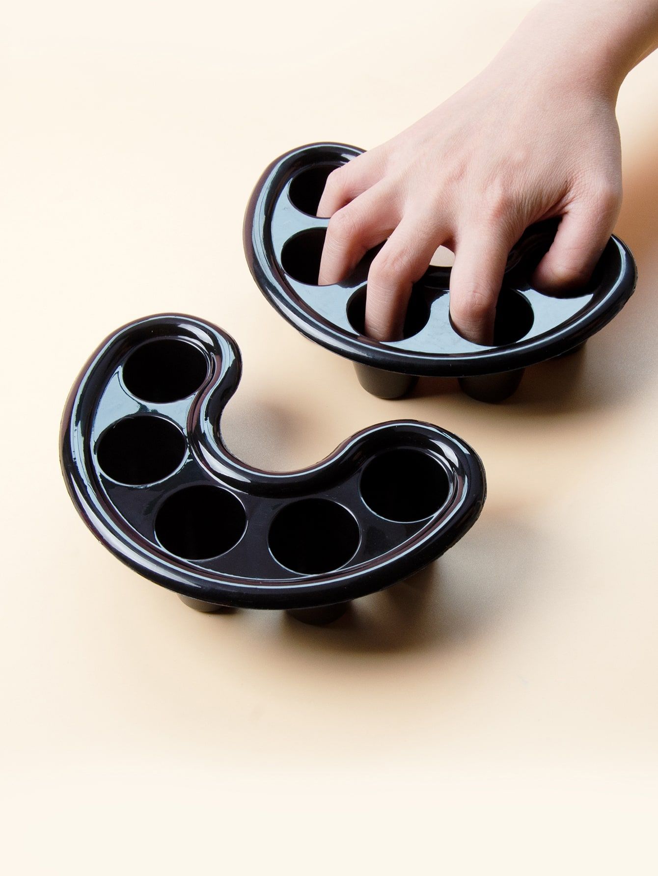 2pcs Nail Soak Bowl Set Manicure Tray Acrylic Nail Tools Salon Supplies Press On Nails Art Kit Soaking Dish For Fingertips Spa Pedicure Home Use Black