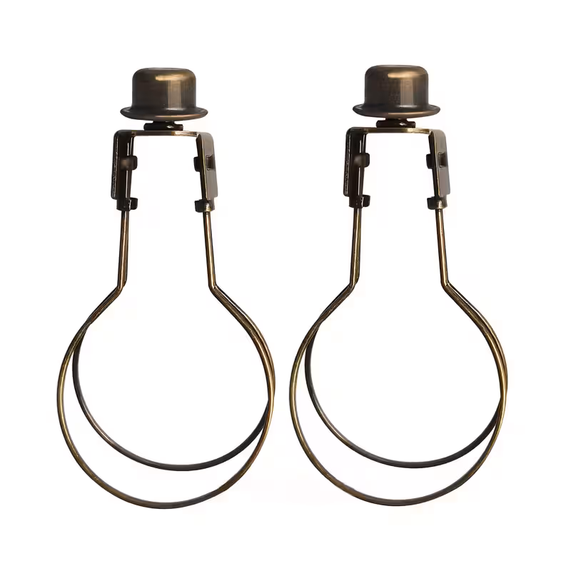 2 Pcs Antique Bronze Lamp Shade Clip Adapter, Bulb Light Shade Replacement with Finial and Levellers