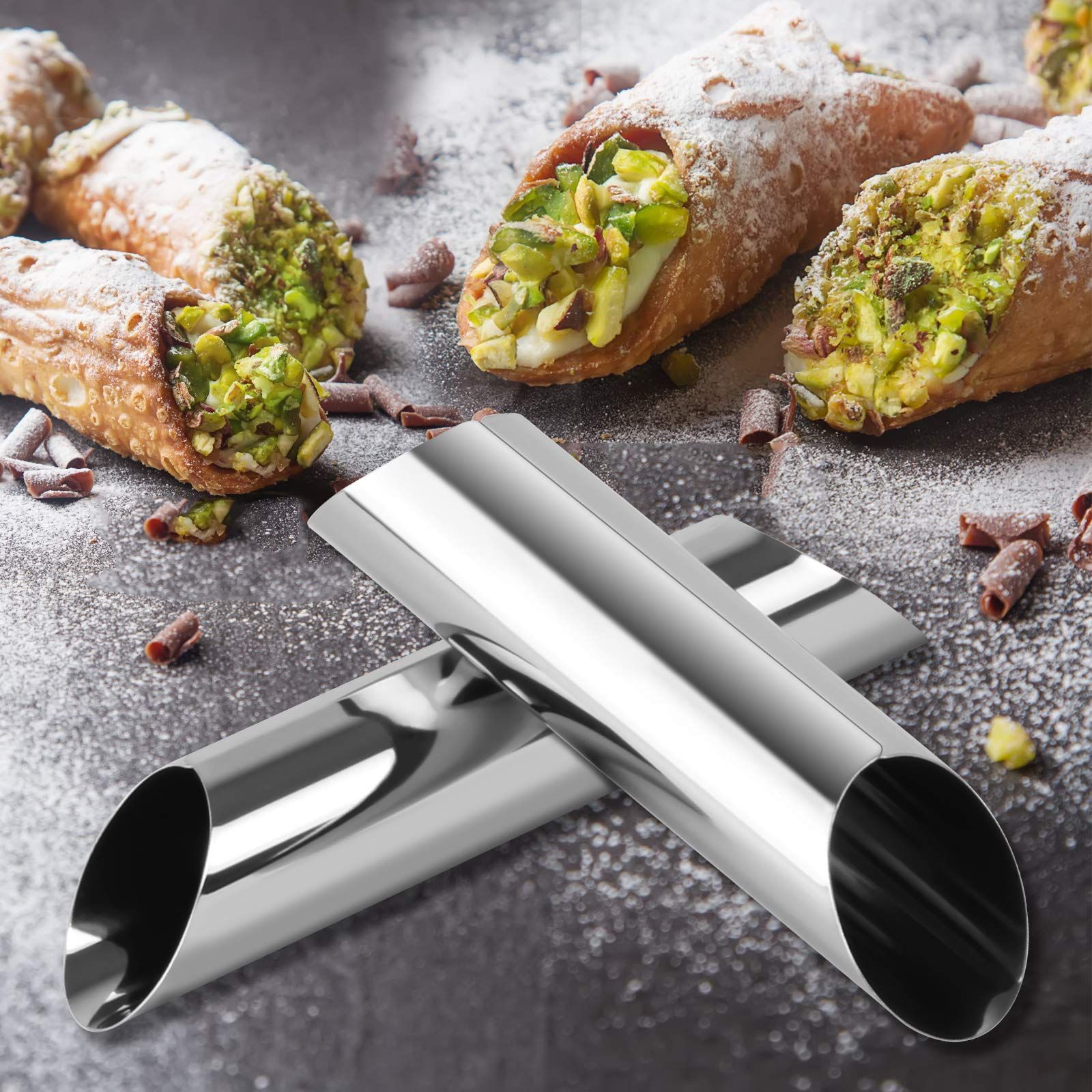 Cannoli Tubes, Cannoli Forms Non-stick cream horn Danish Pastry Molds for Croissant Shell Cream Roll Pack of 15